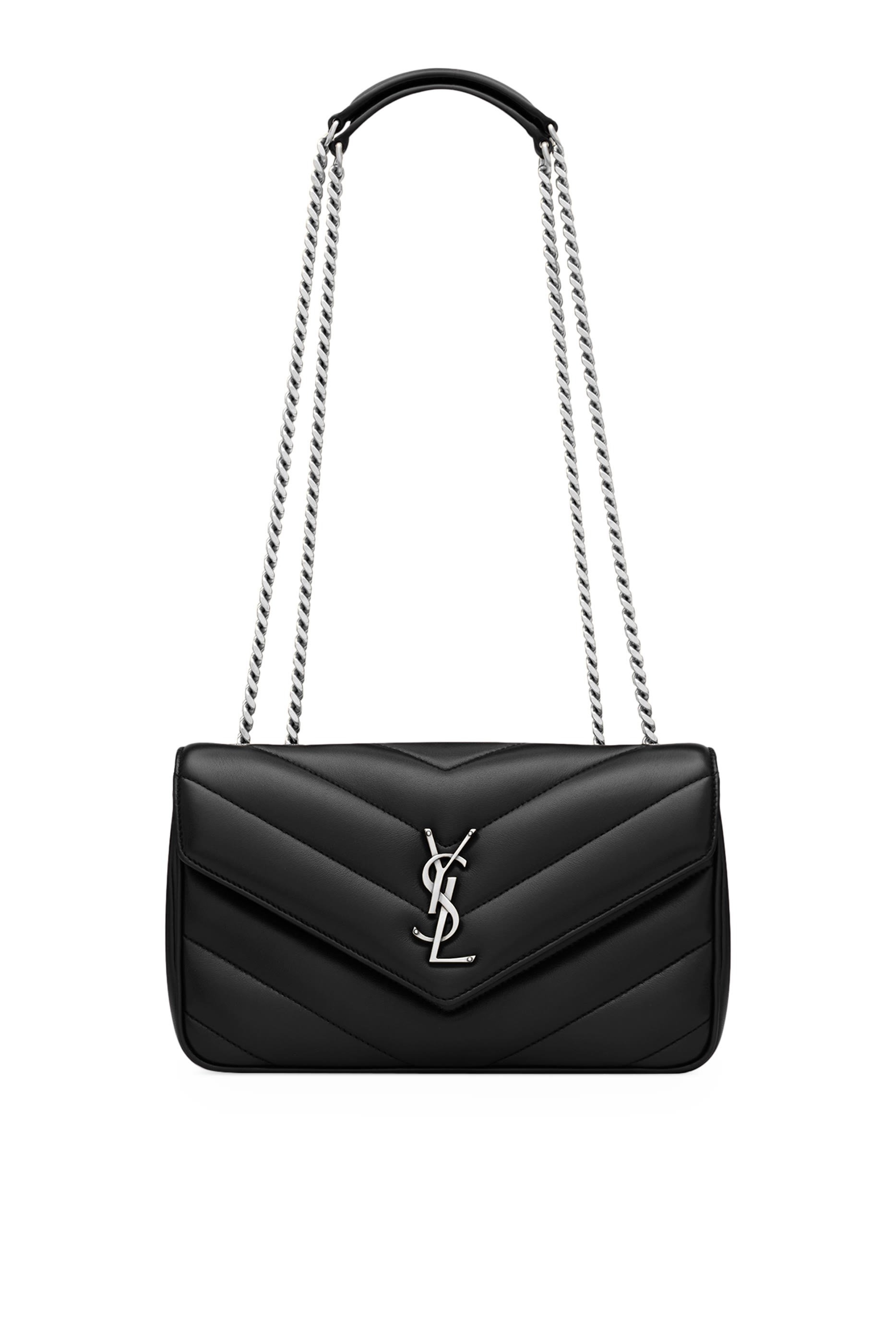 حقيبة لولو صغيرة بحمالة سلسلة جلد حمل مبطن