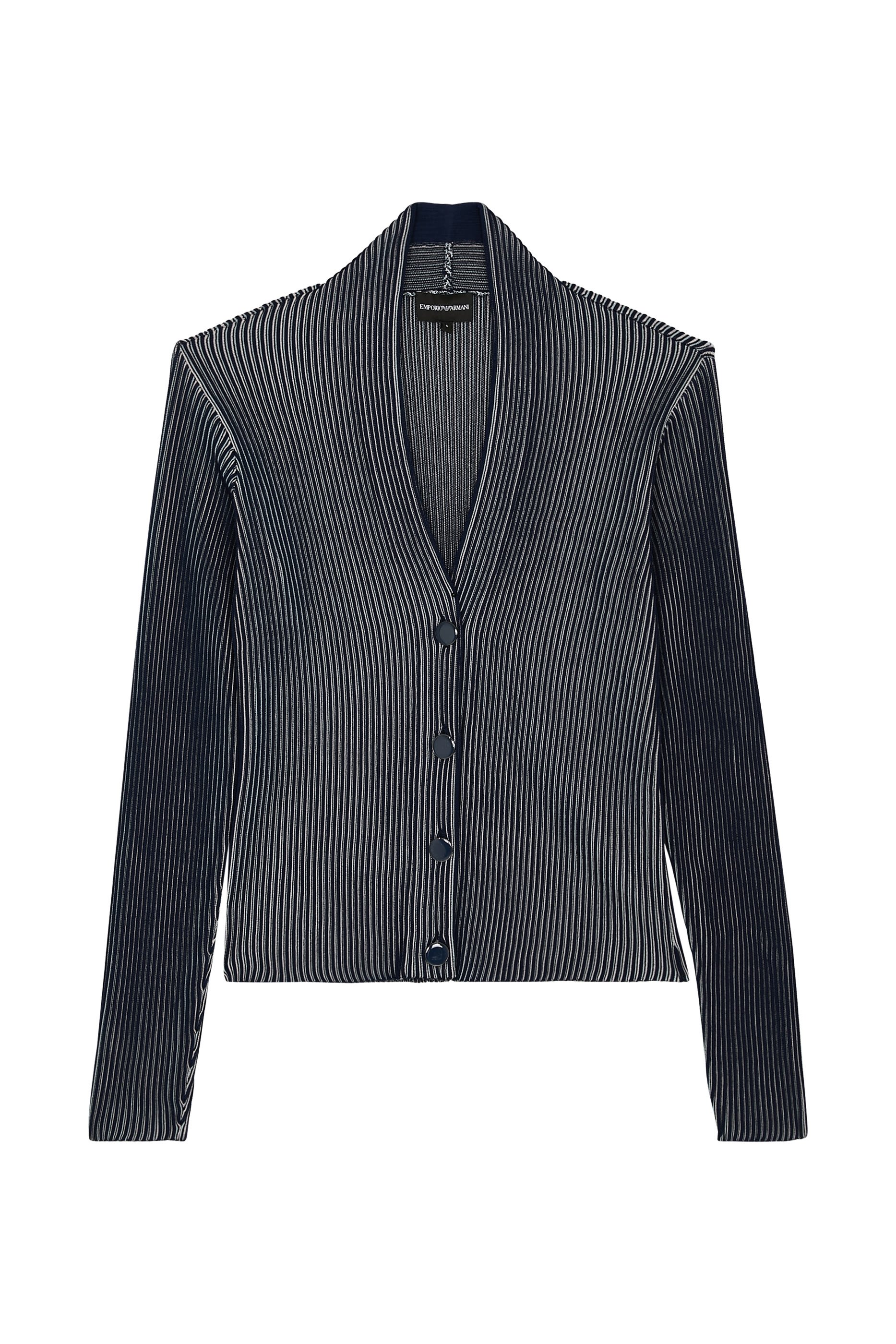 Interrib-Effect Knit Cardigan