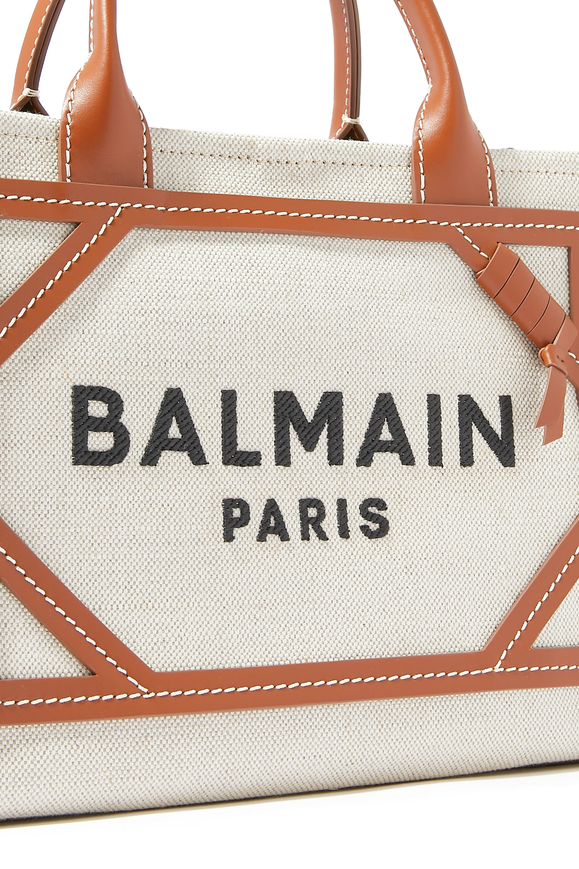 حقيبة يد بي ارمي صغيرة قماش قنب بأجزاء جلد