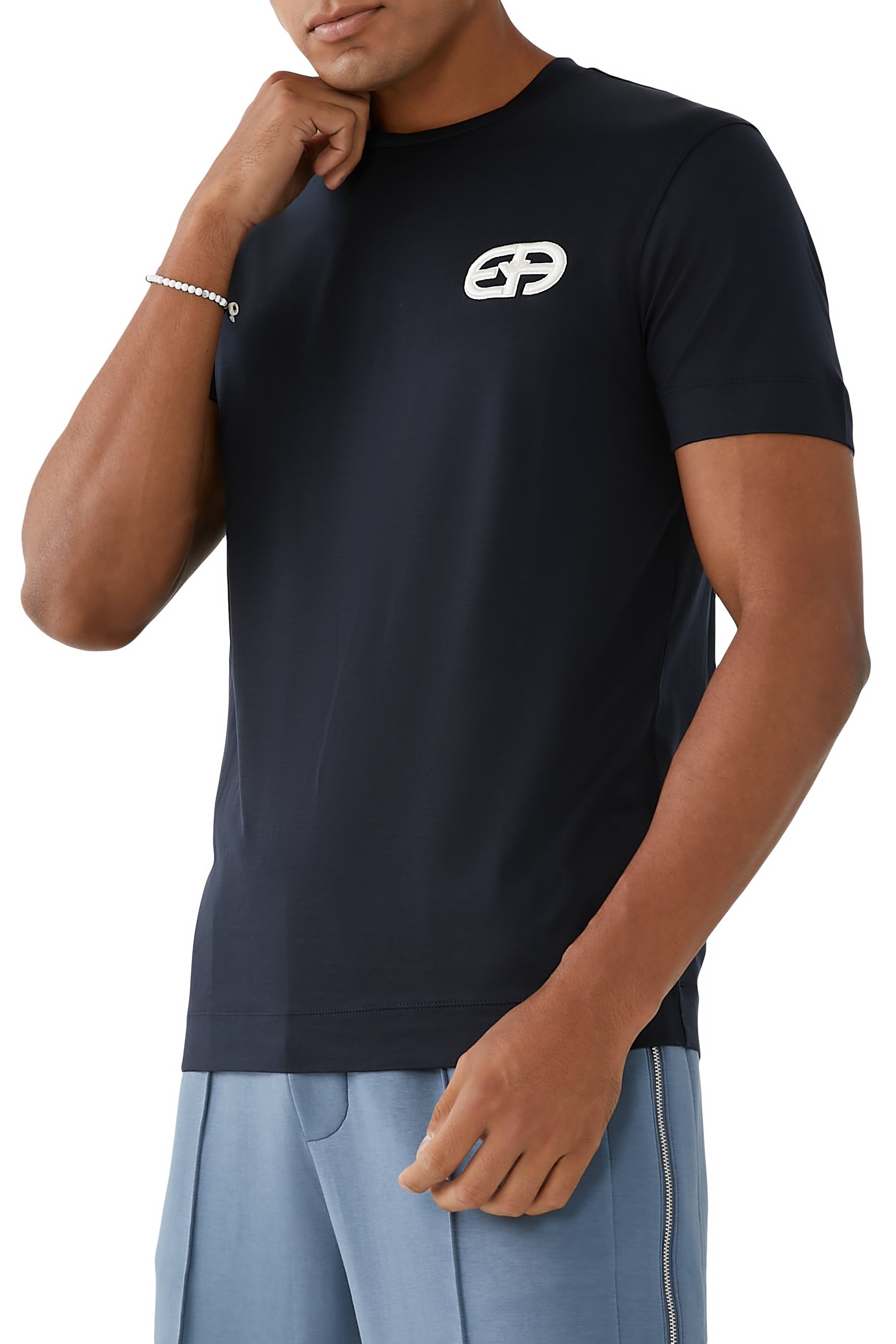 تيشيرت بشعار الماركة قطن جيرسيه