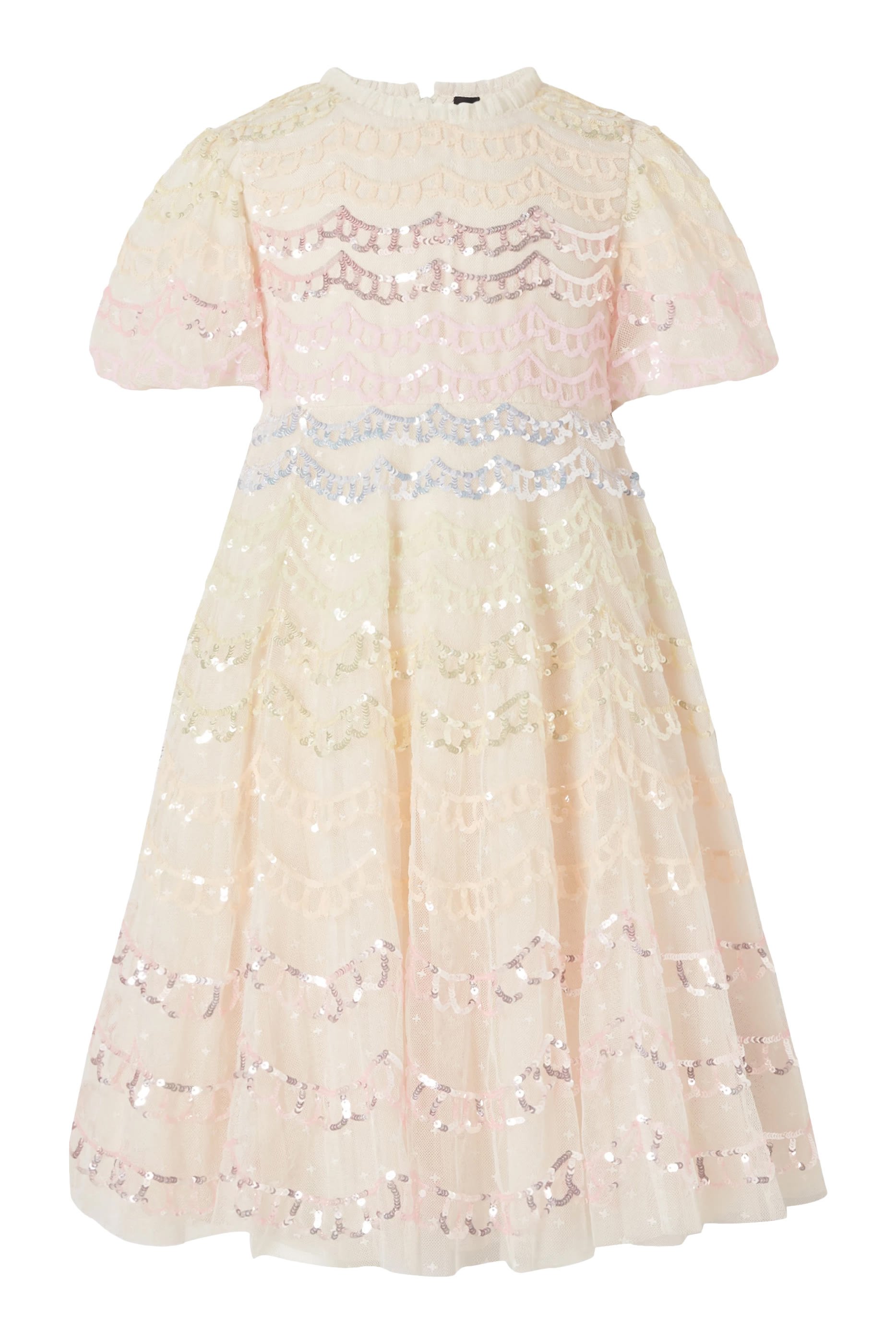 فستان أومبر بحواف صدفية للأطفال