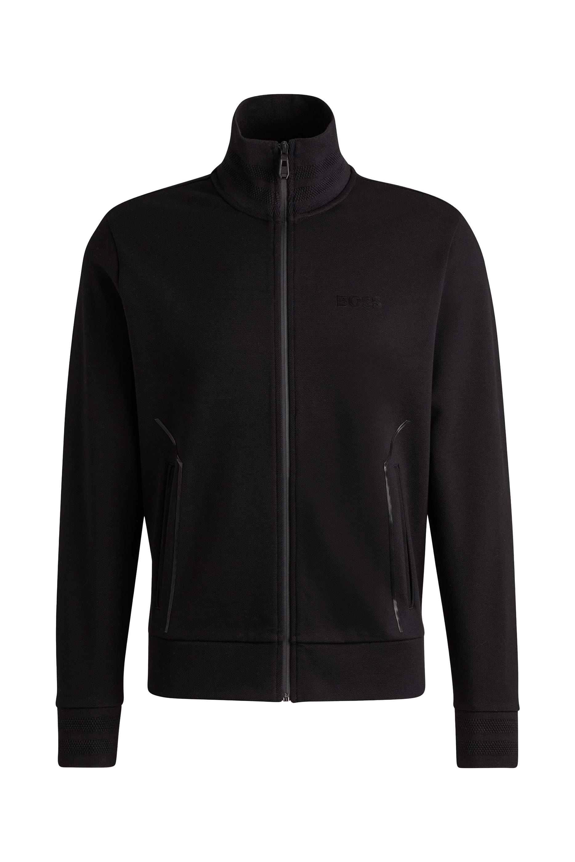 سويت شيرت بأساور وياقة جاكار