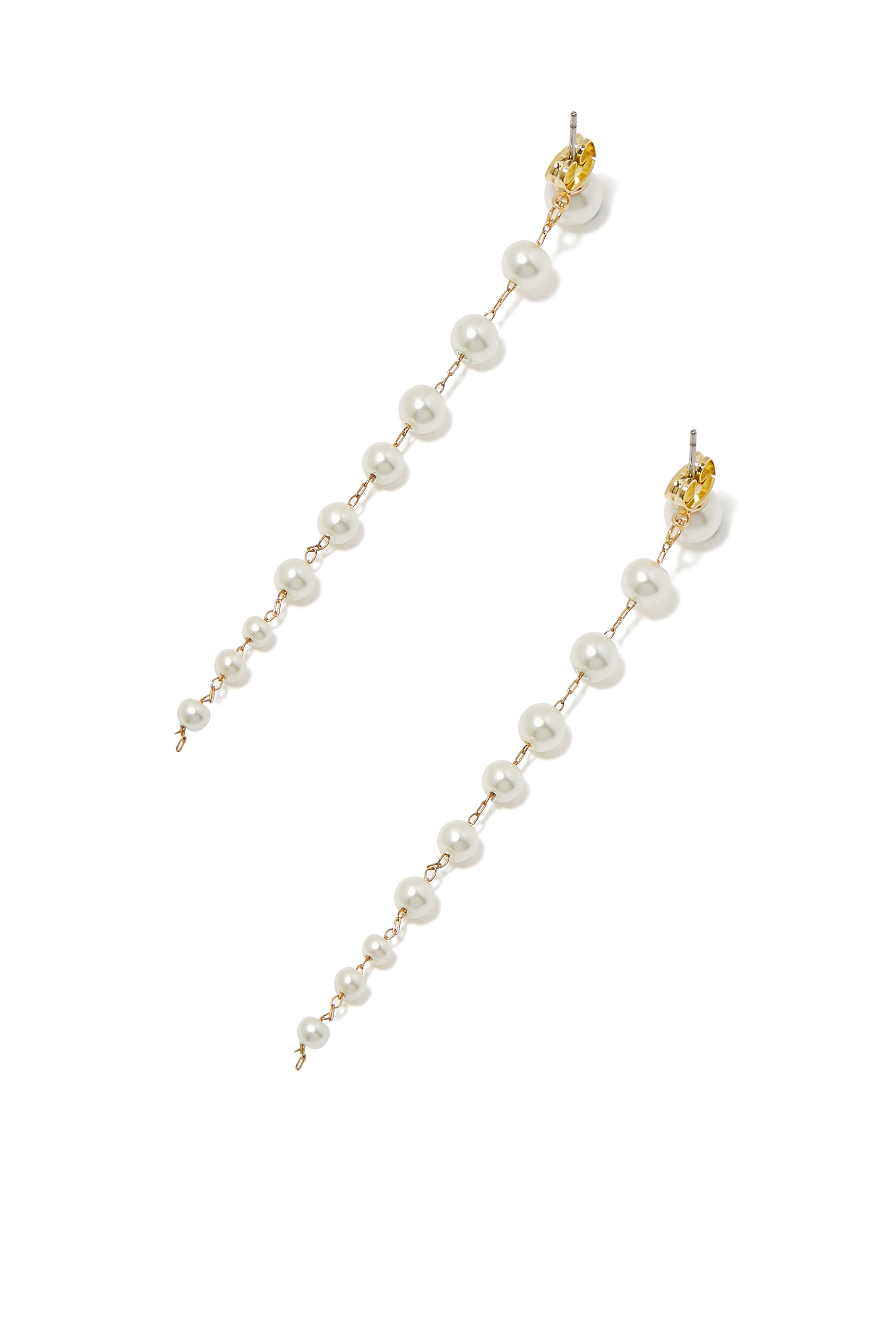 أقراط أنايس مزينة بلؤلؤ سواروفسكي، نحاس مطلي بذهب عيار 14