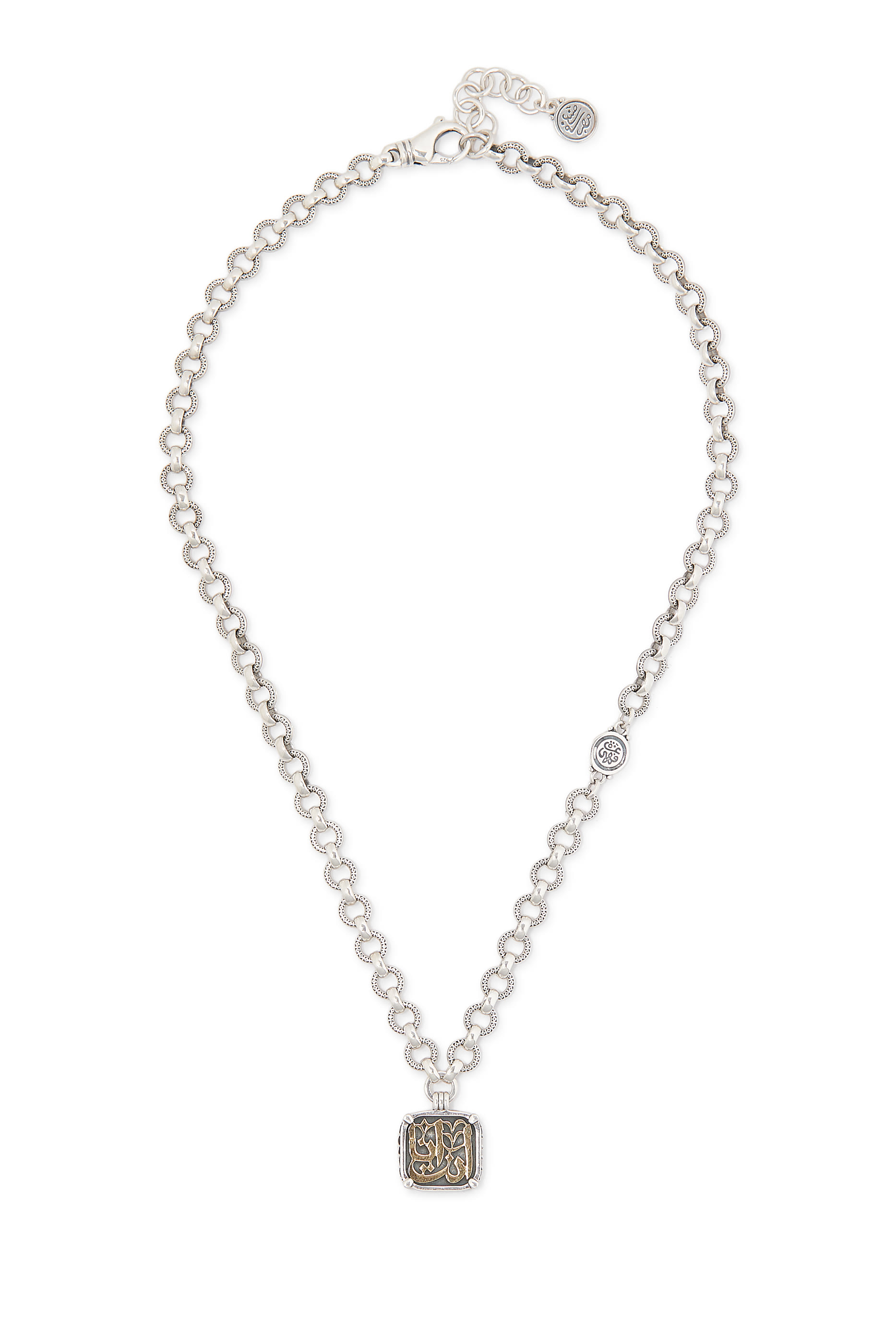 قلادة وي آر وان مرصعة بتوباز أزرق، فضة إسترلينية وذهب أصفر عيار 18