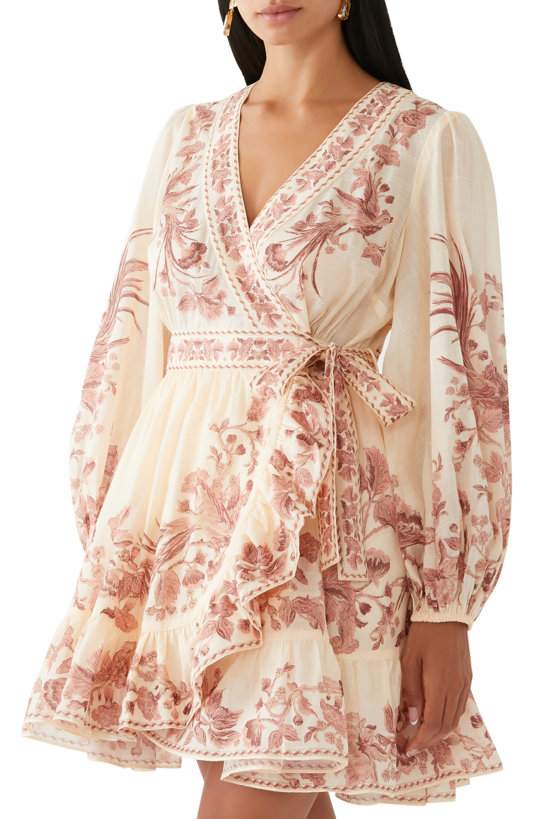 فستان ويفرلي قصير بتصميم ملفوف