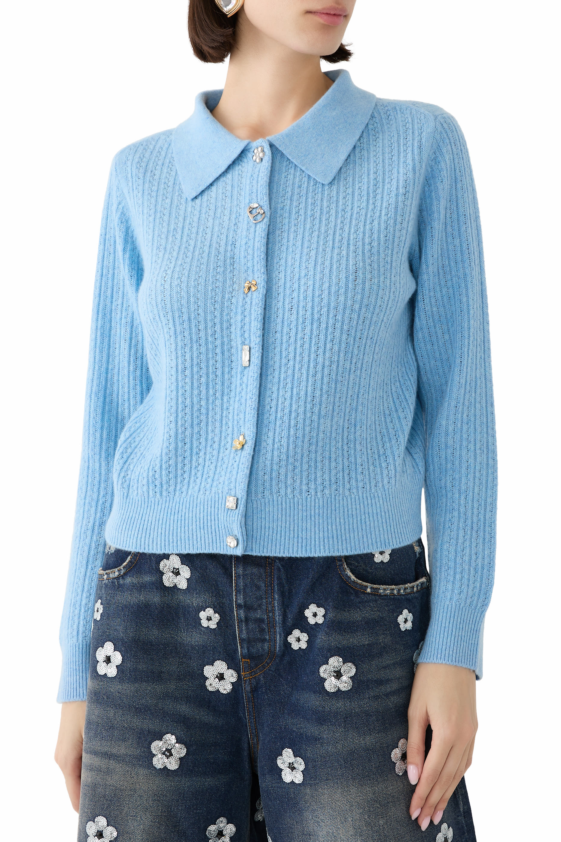 كارديجان بحلي وغرزة الضفيرة