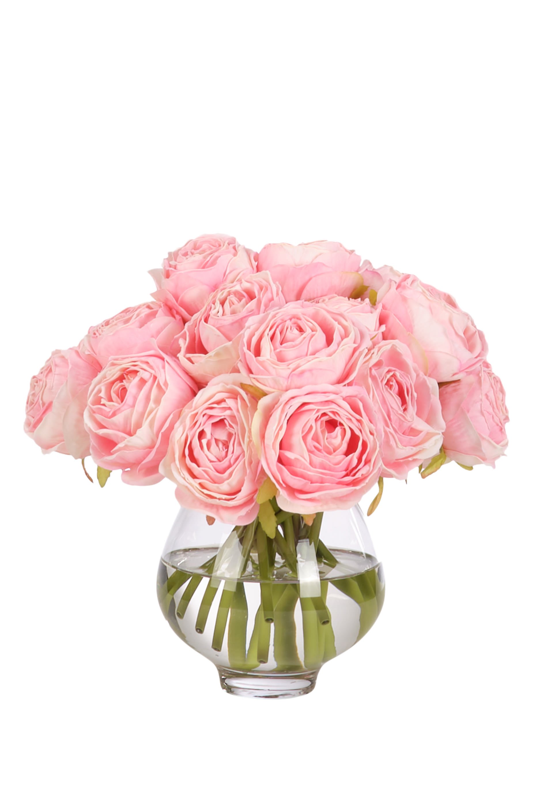 باقة زهور في مزهرية زجاجية