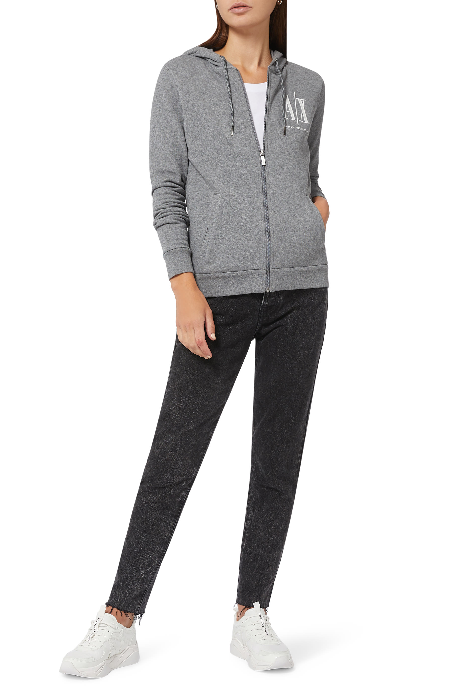 جاكيت ايكون بريود بغطاء رأس وسحّاب