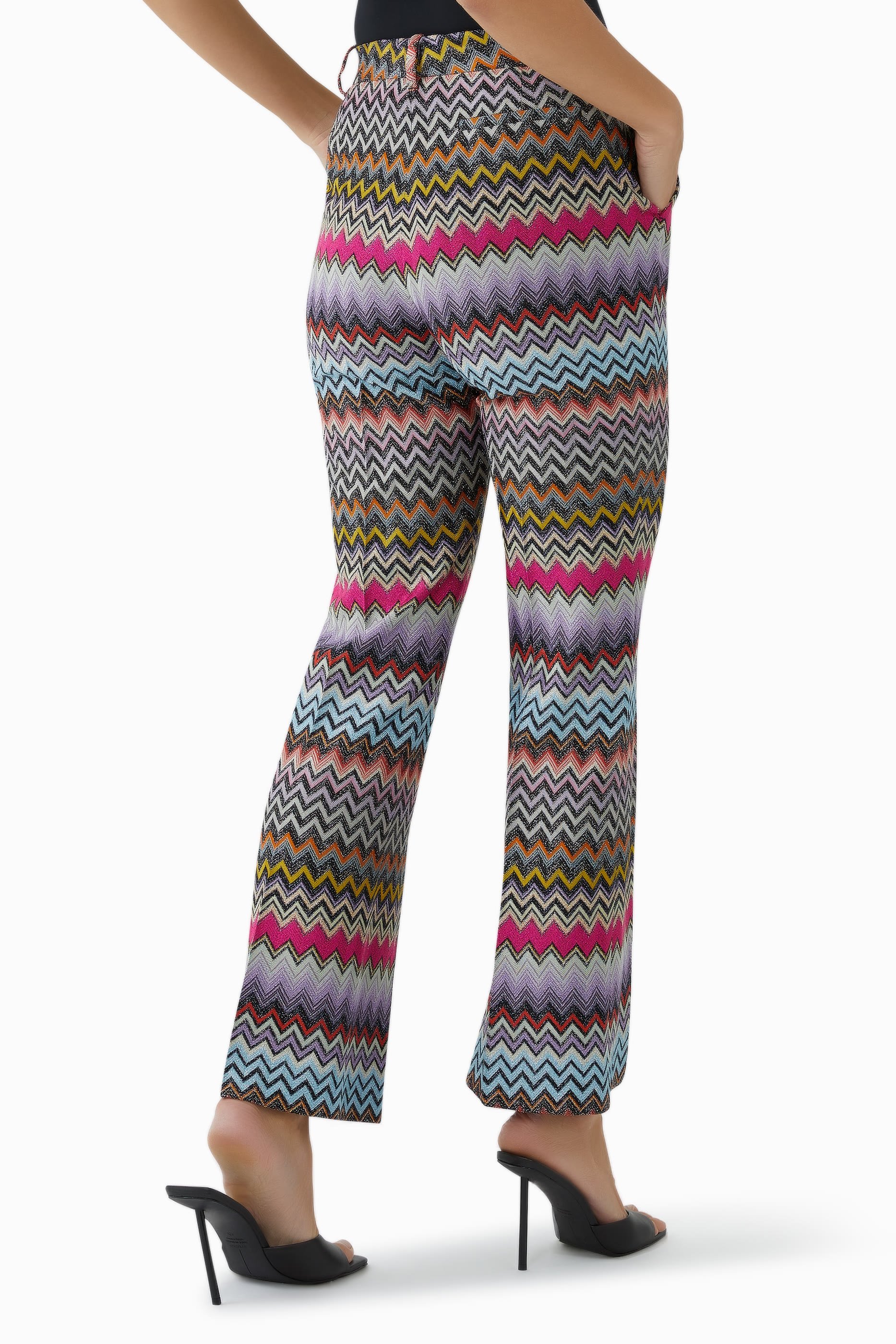 بنطال واسع بنقشة خطوط متعرجة راشيل لوركس