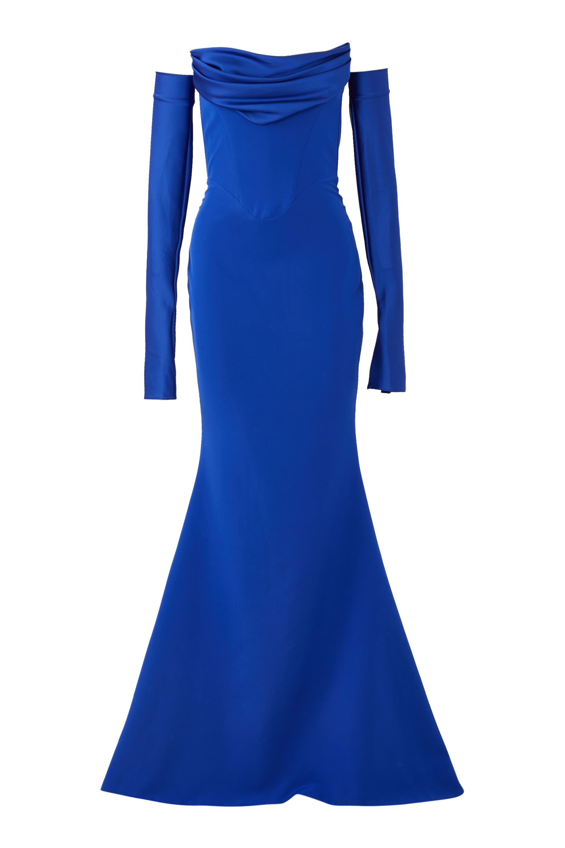 فستان سهرة بلا أكمام بقفازات طويلة