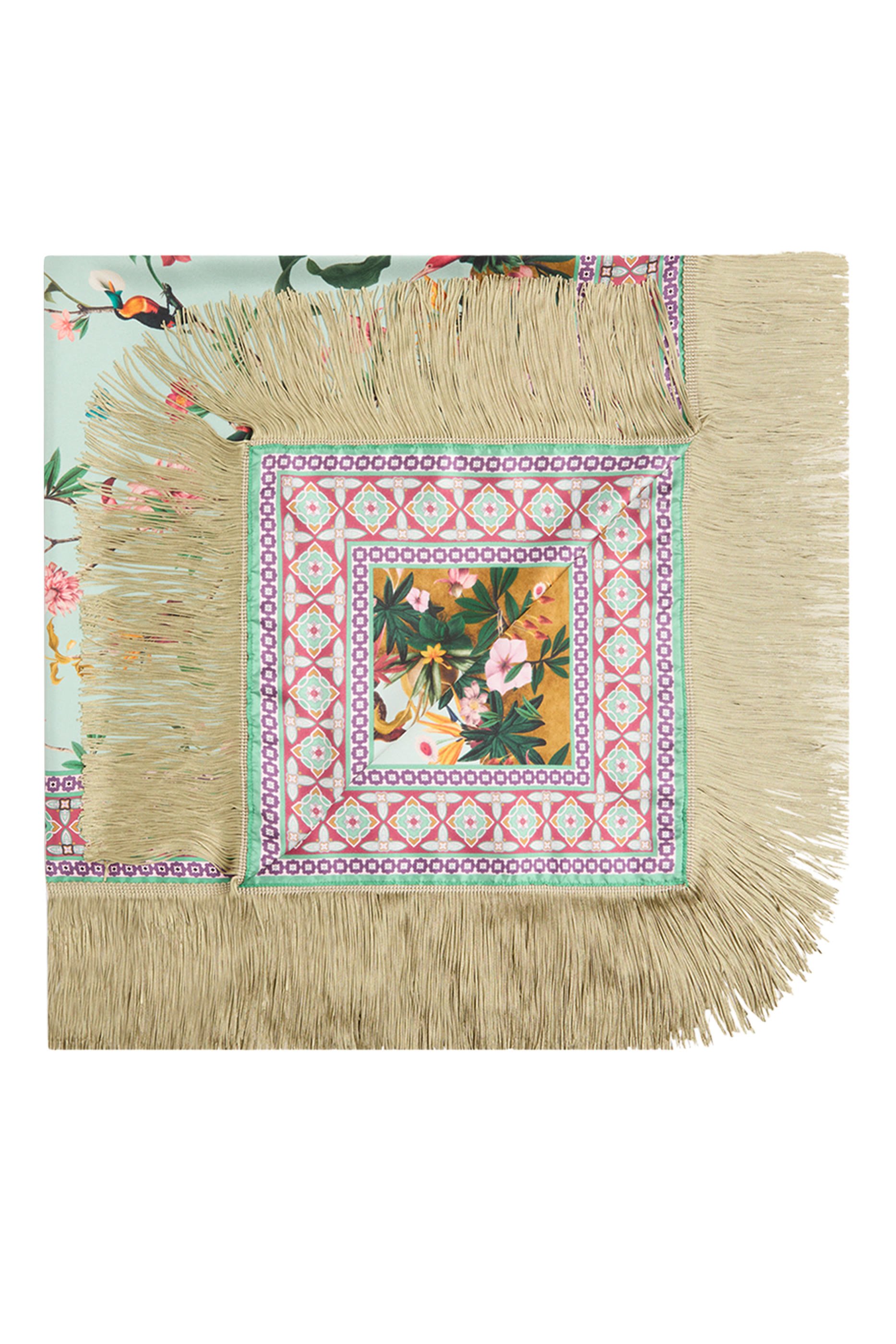 وشاح بتصميم وجهين بشرابات