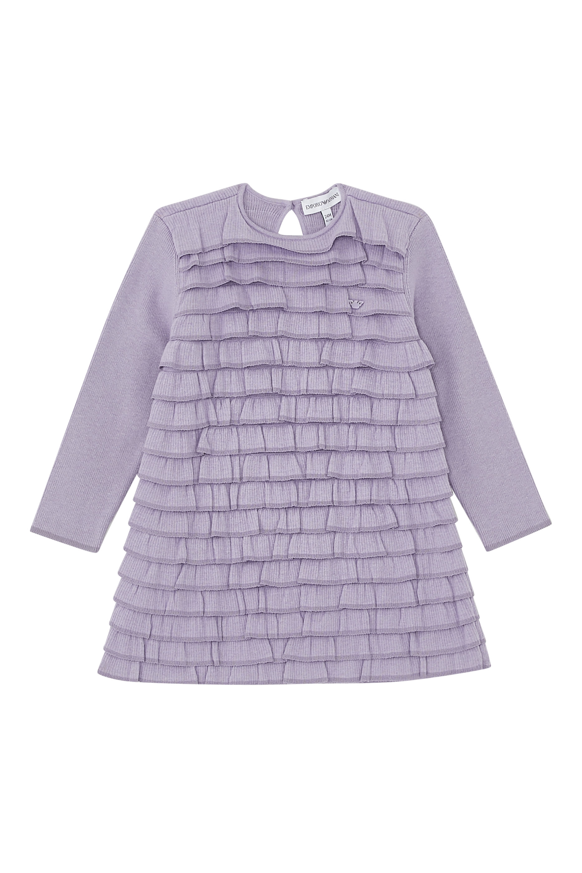 فستان نسيج بتفاصيل كشكش للرضع