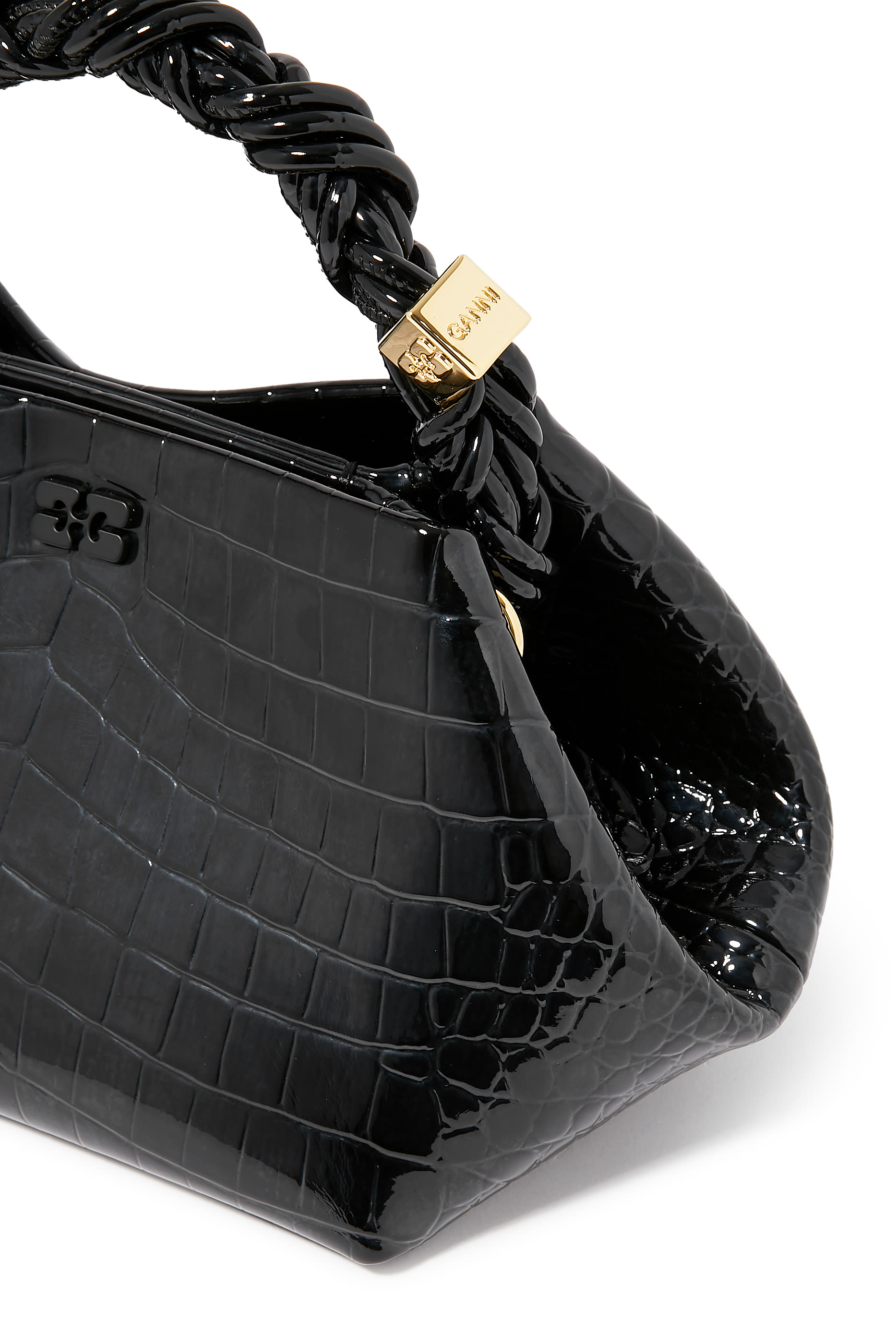 حقيبة كروكو بو صغيرة لامعة