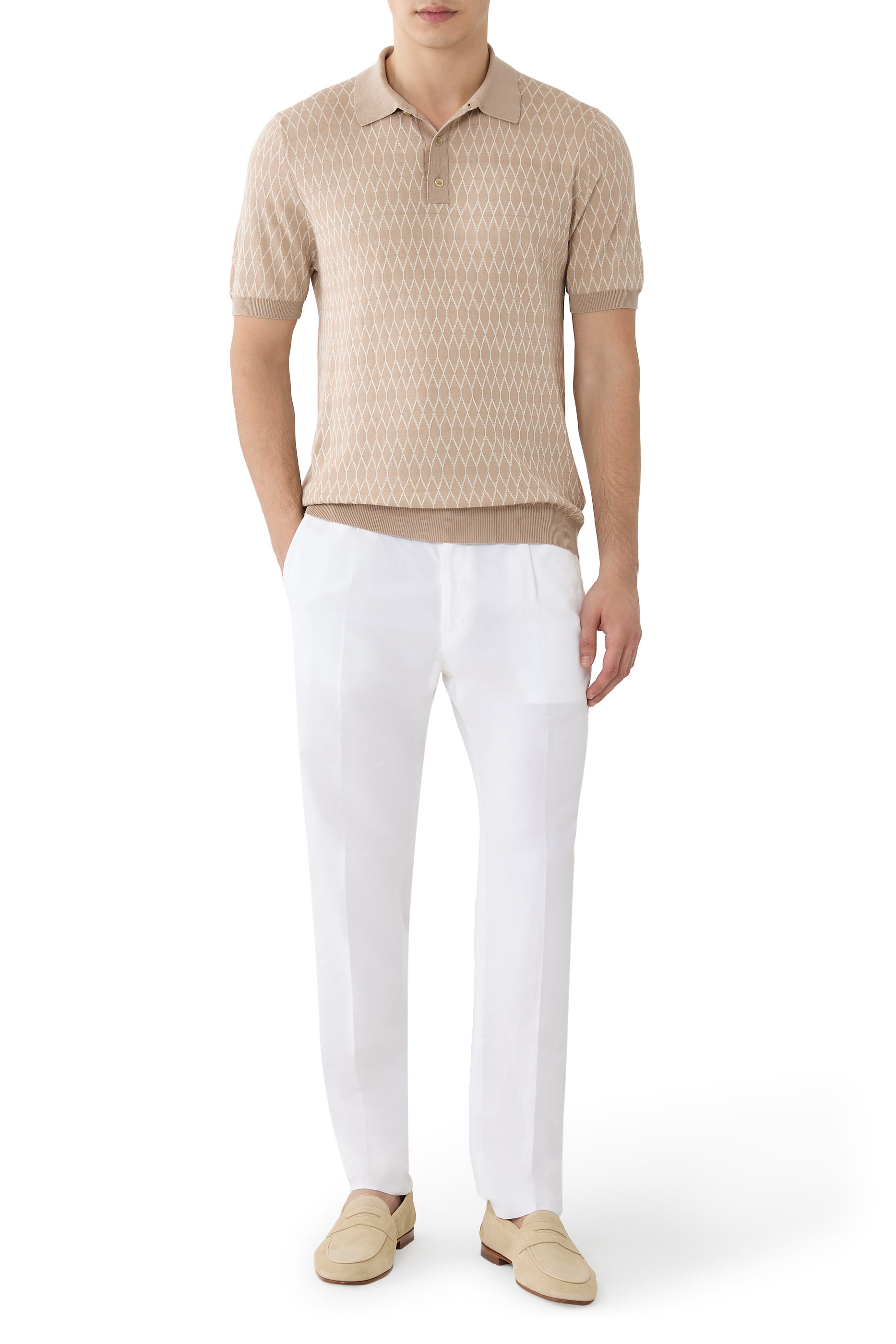 قميص بولو بصف أزرار