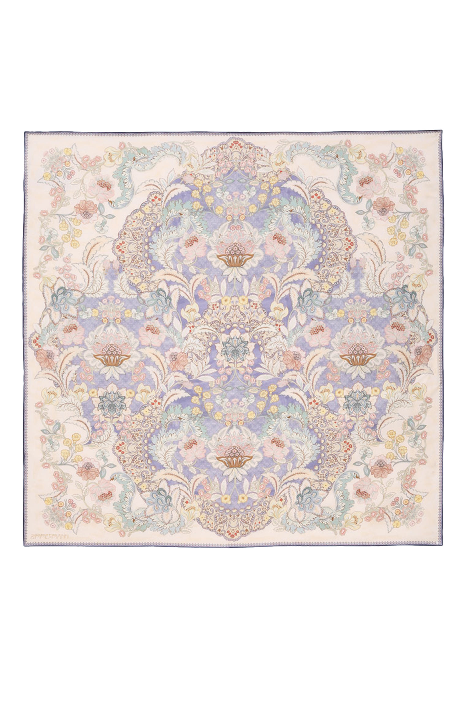 وشاح مربع حرير بنقشة