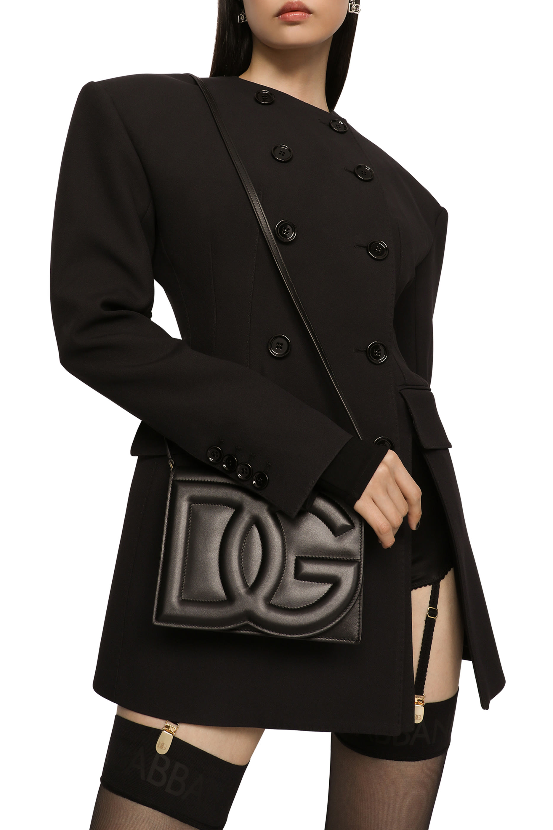 حقيبة كروس بودي بشعار الماركة جلد عجل