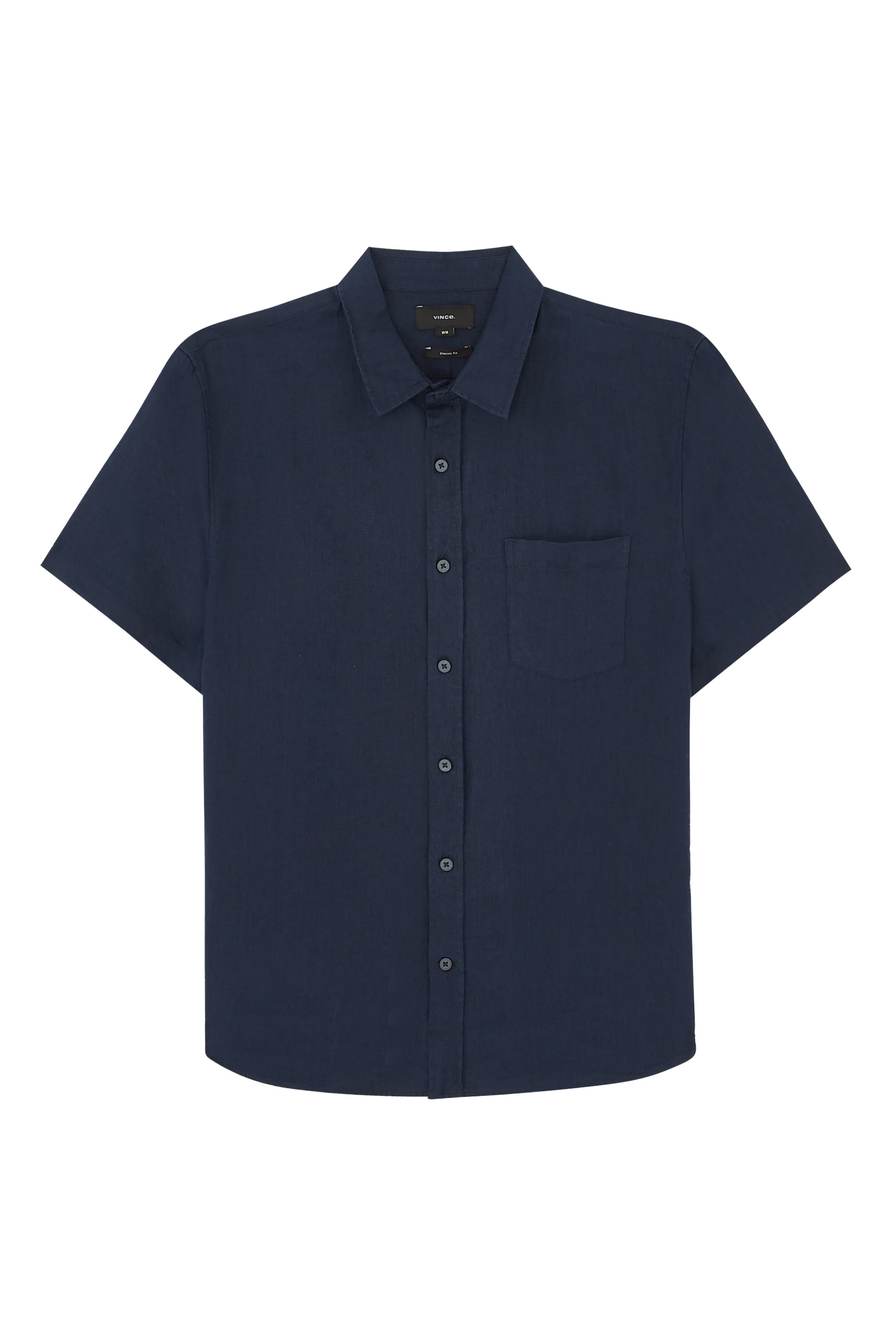 قميص كتان بأكمام قصيرة