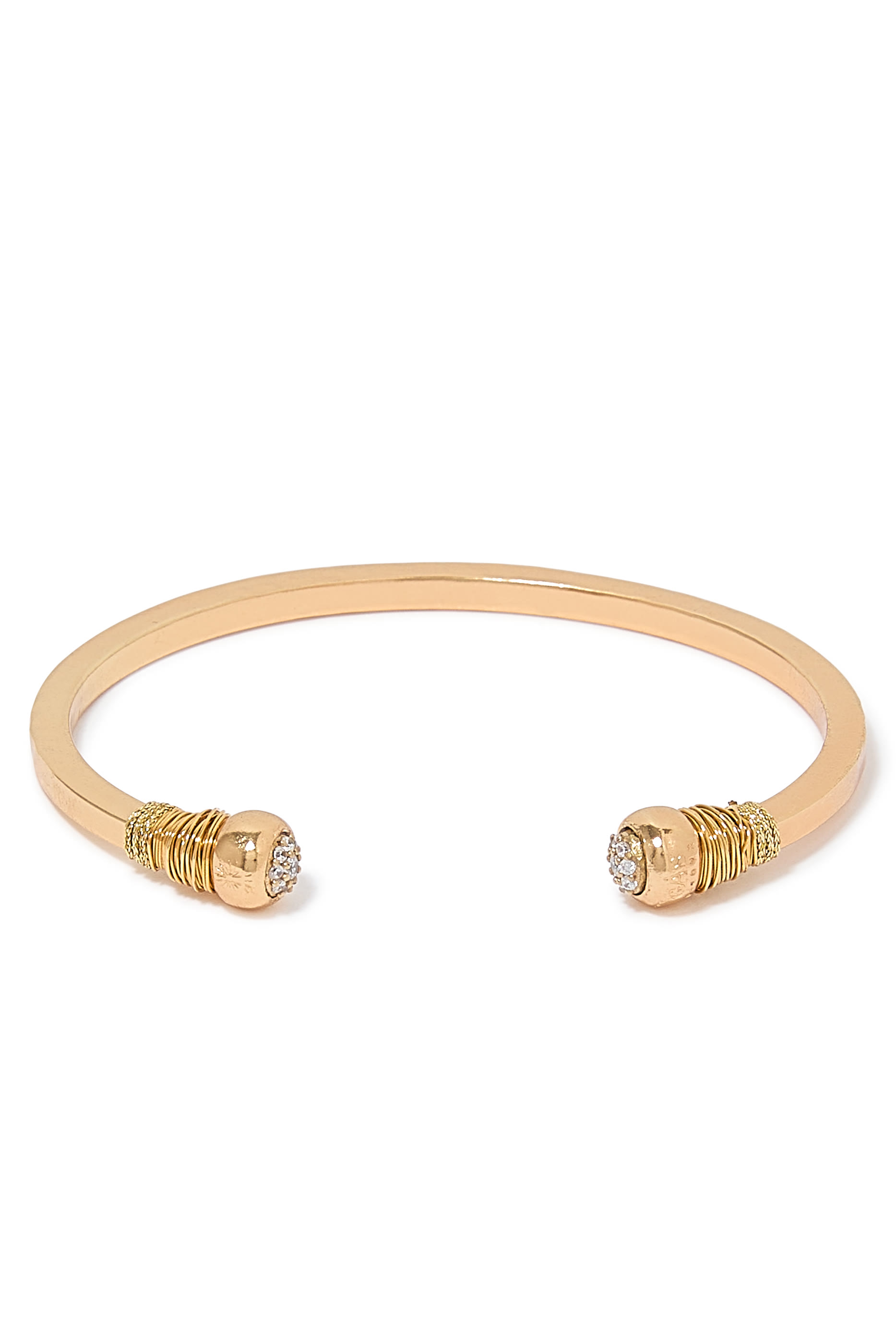 سوار ساري بيس مرصع بكريستال، نحاس مطلي بالذهب