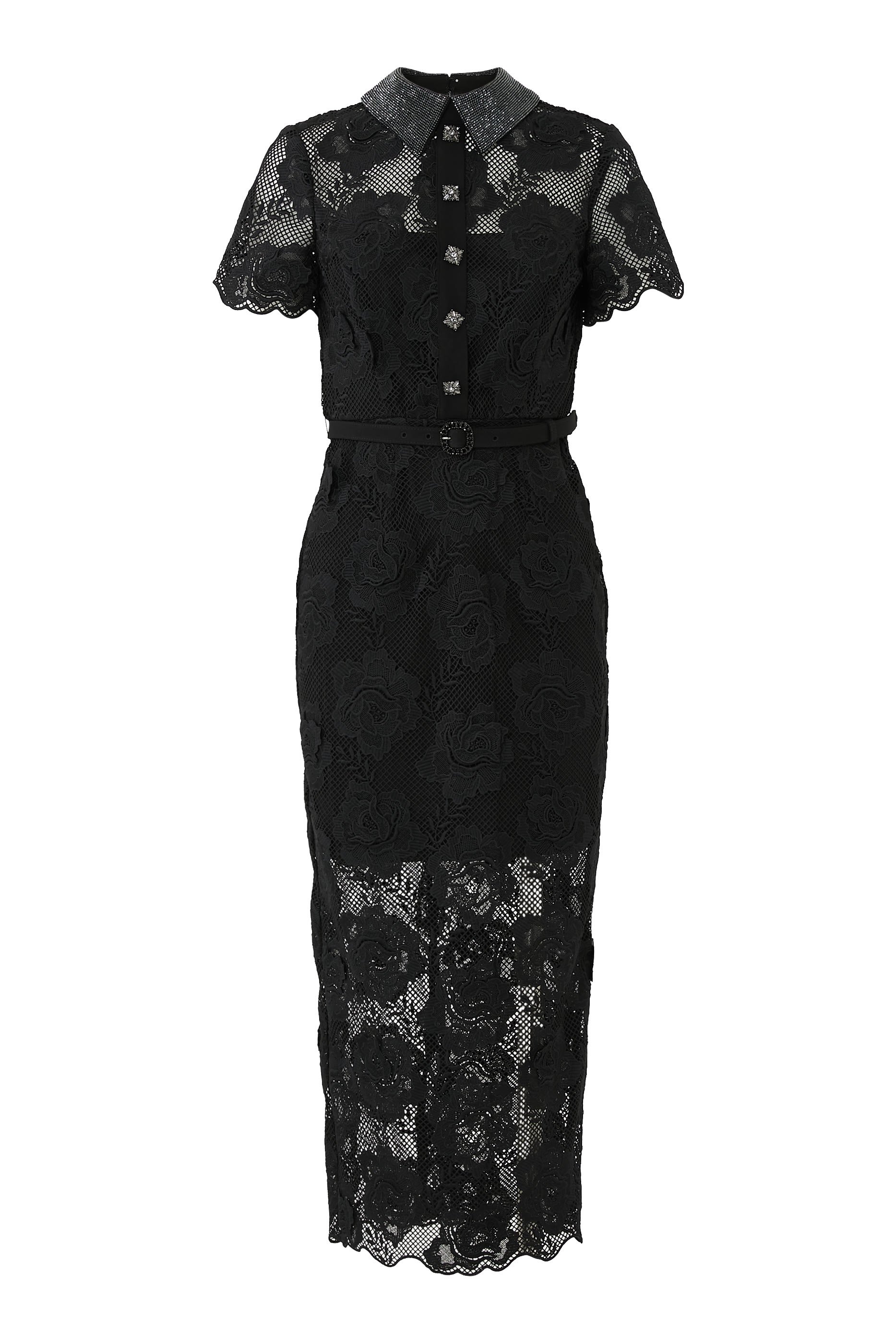 فستان دانتيل ديامانتي متوسط ​​الطول