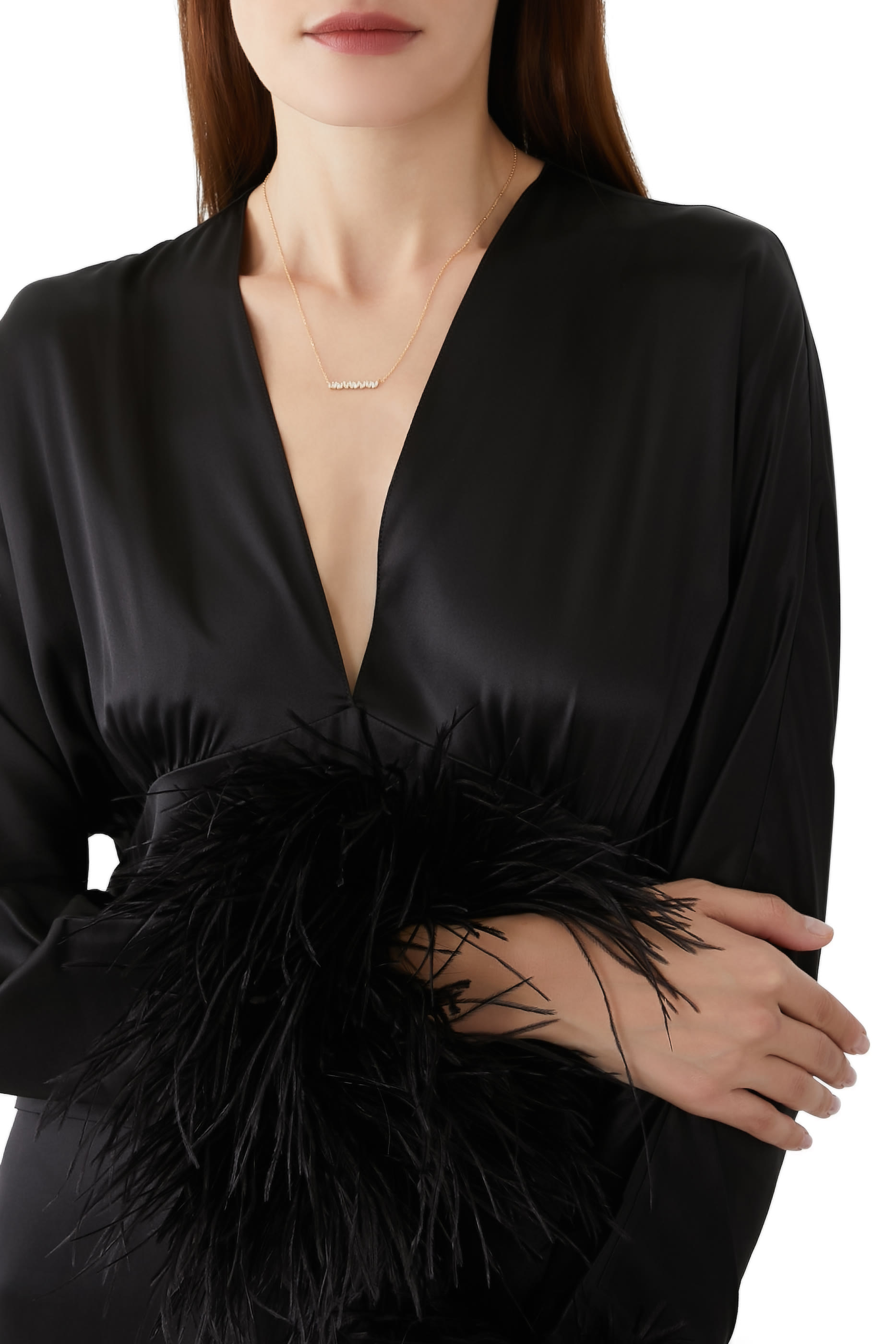 قلادة بحلية مرصعة بالماس ذهب أصفر عيار 18