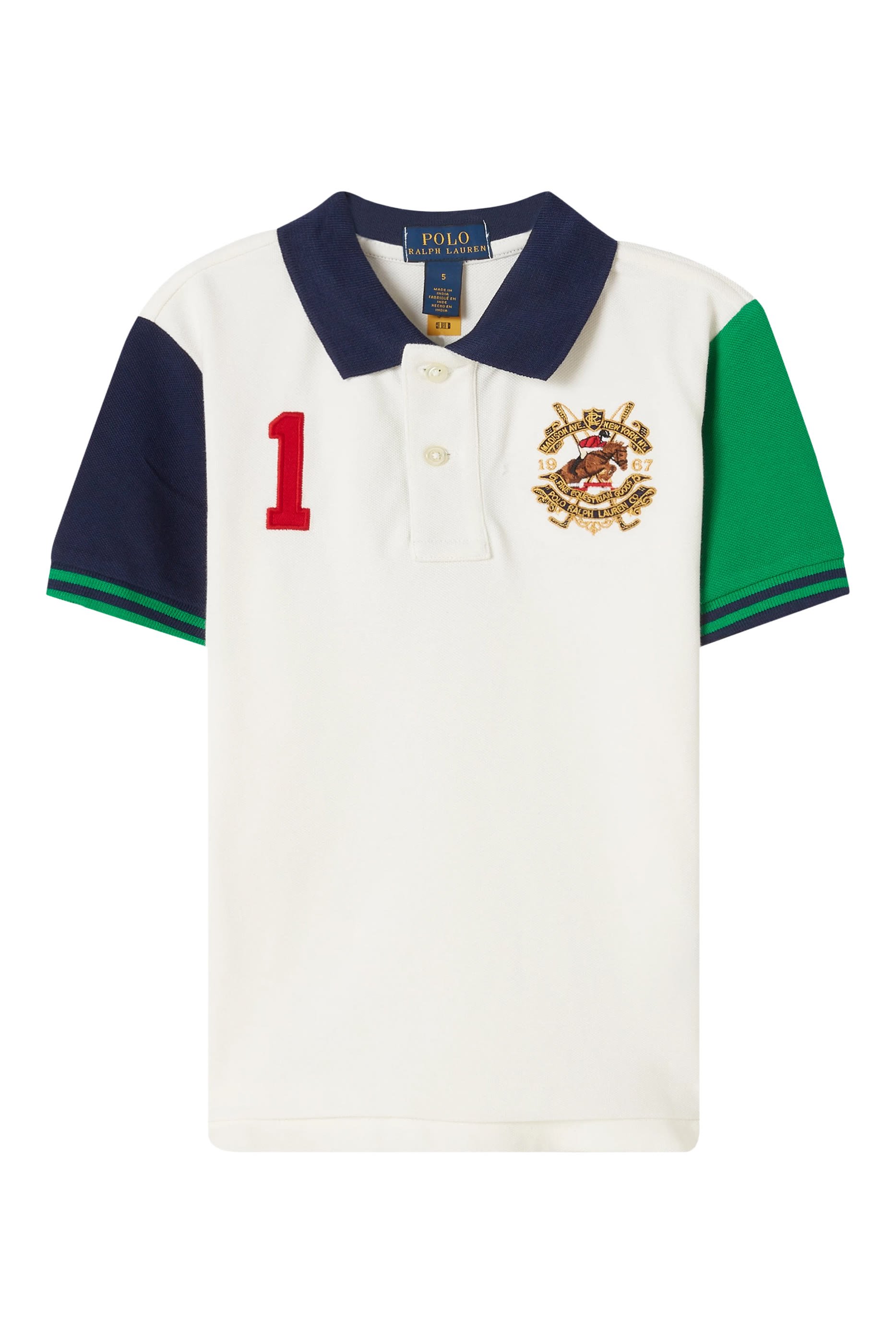 قميص بولو مقسم بألوان قماش شبكي للأطفال