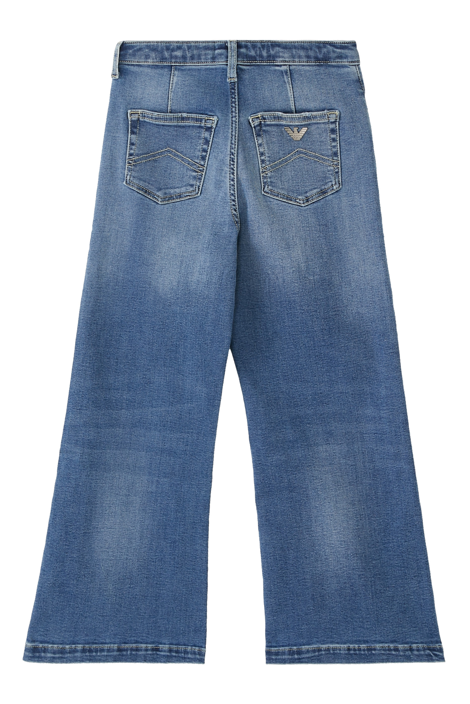 بنطال جينز بشعار الماركة للأطفال