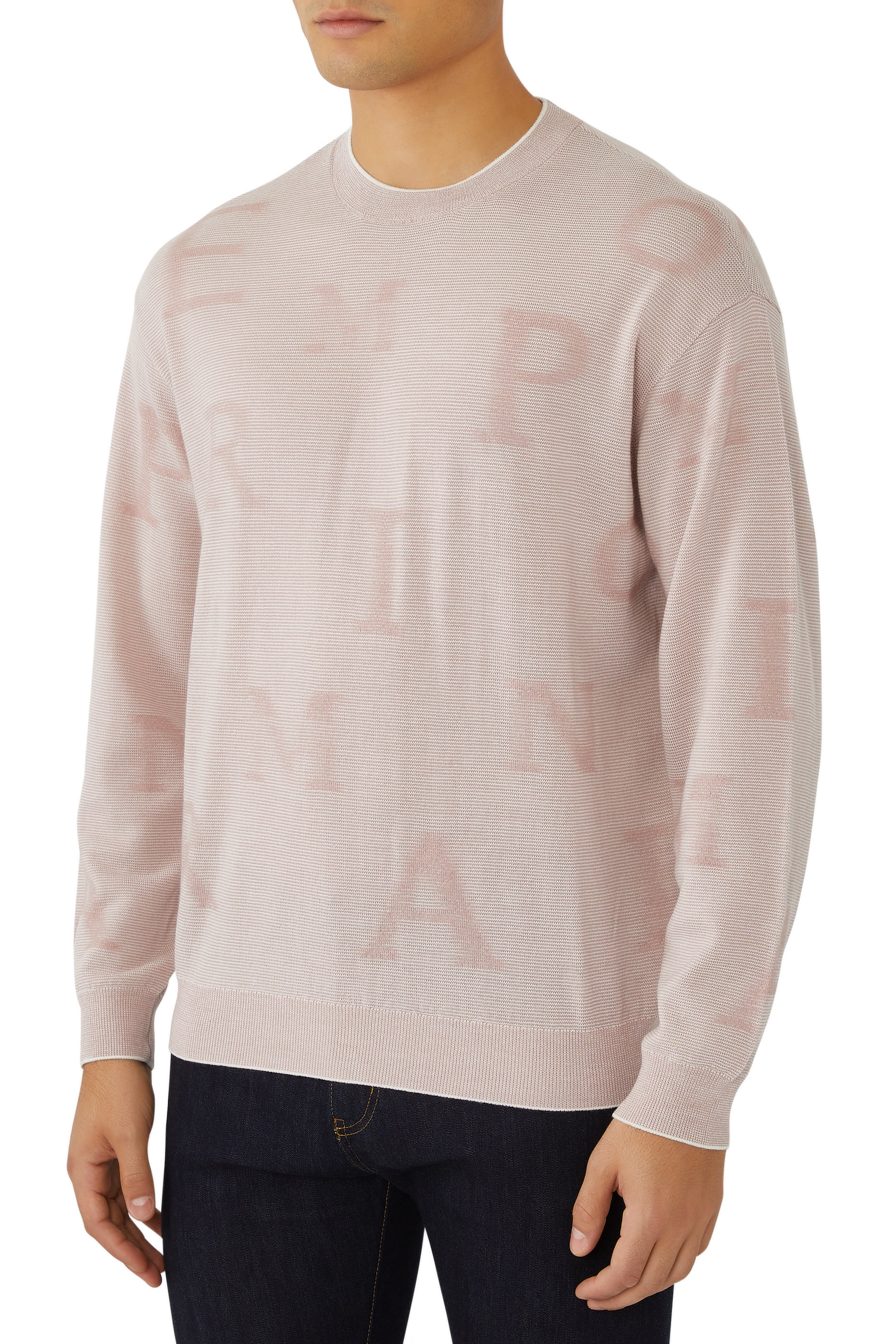 سويت شيرت منسوج بشعار الماركة