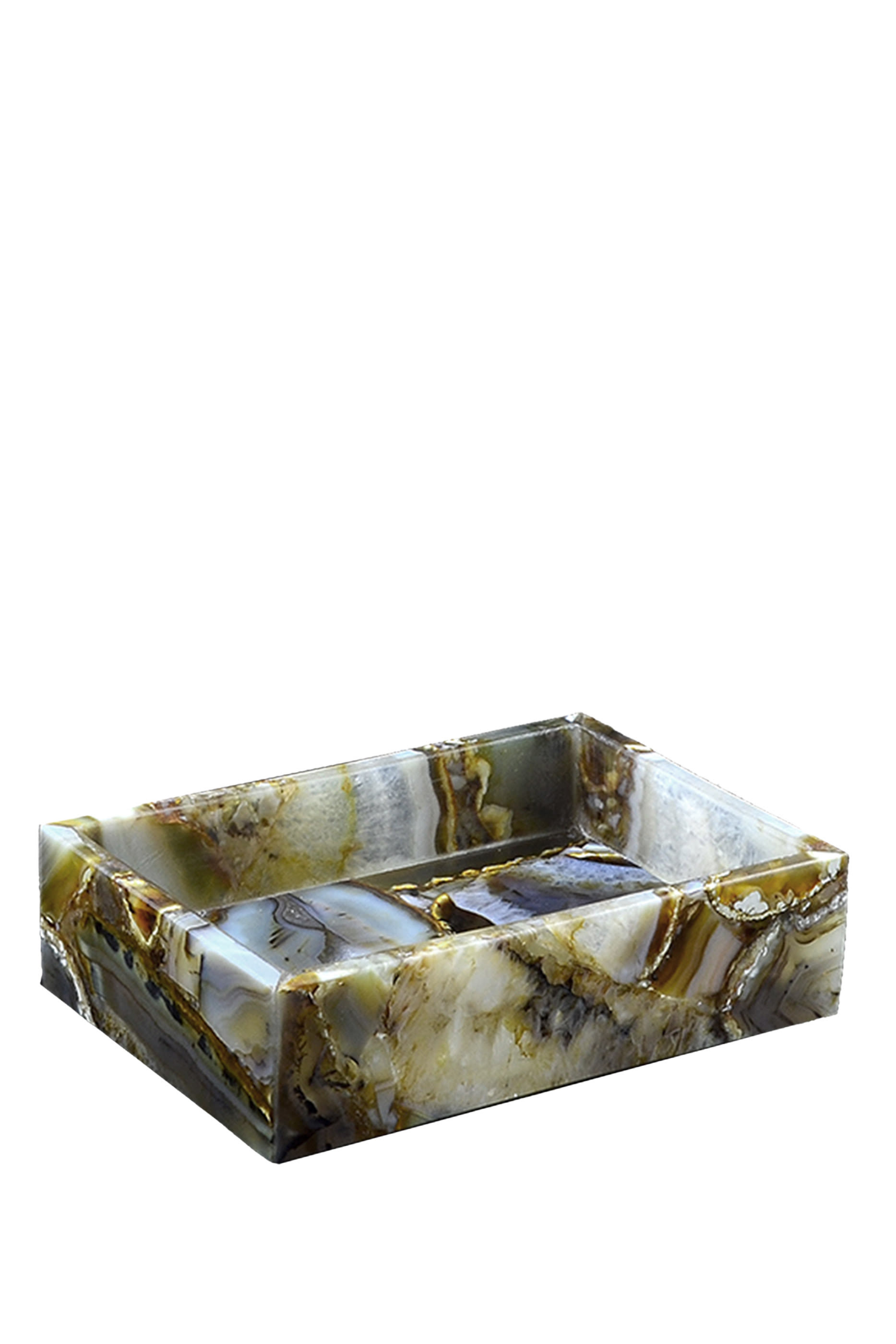 طبق صابون من العقيق شبه الكريم