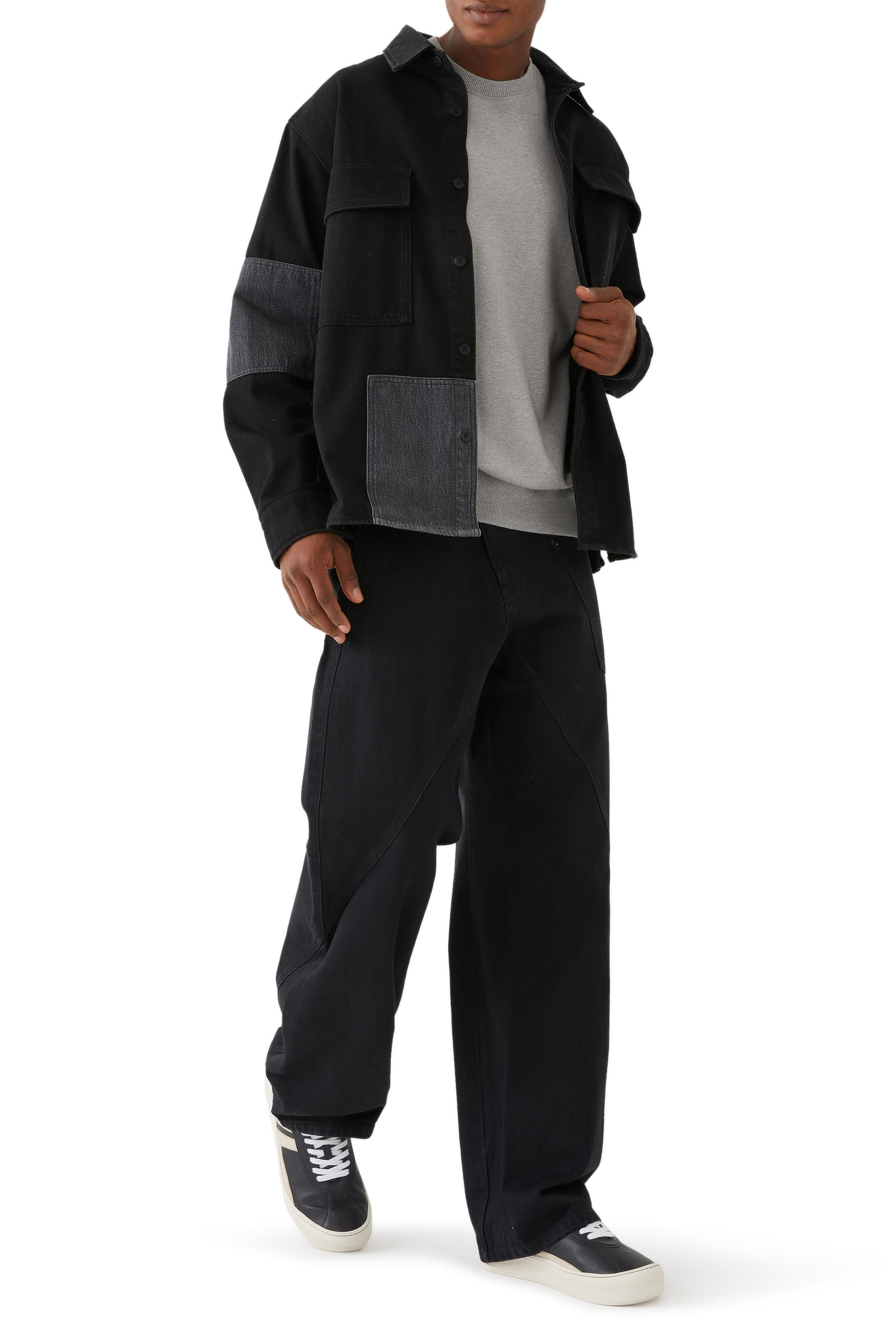 قميص بتصميم جاكيت برقعات