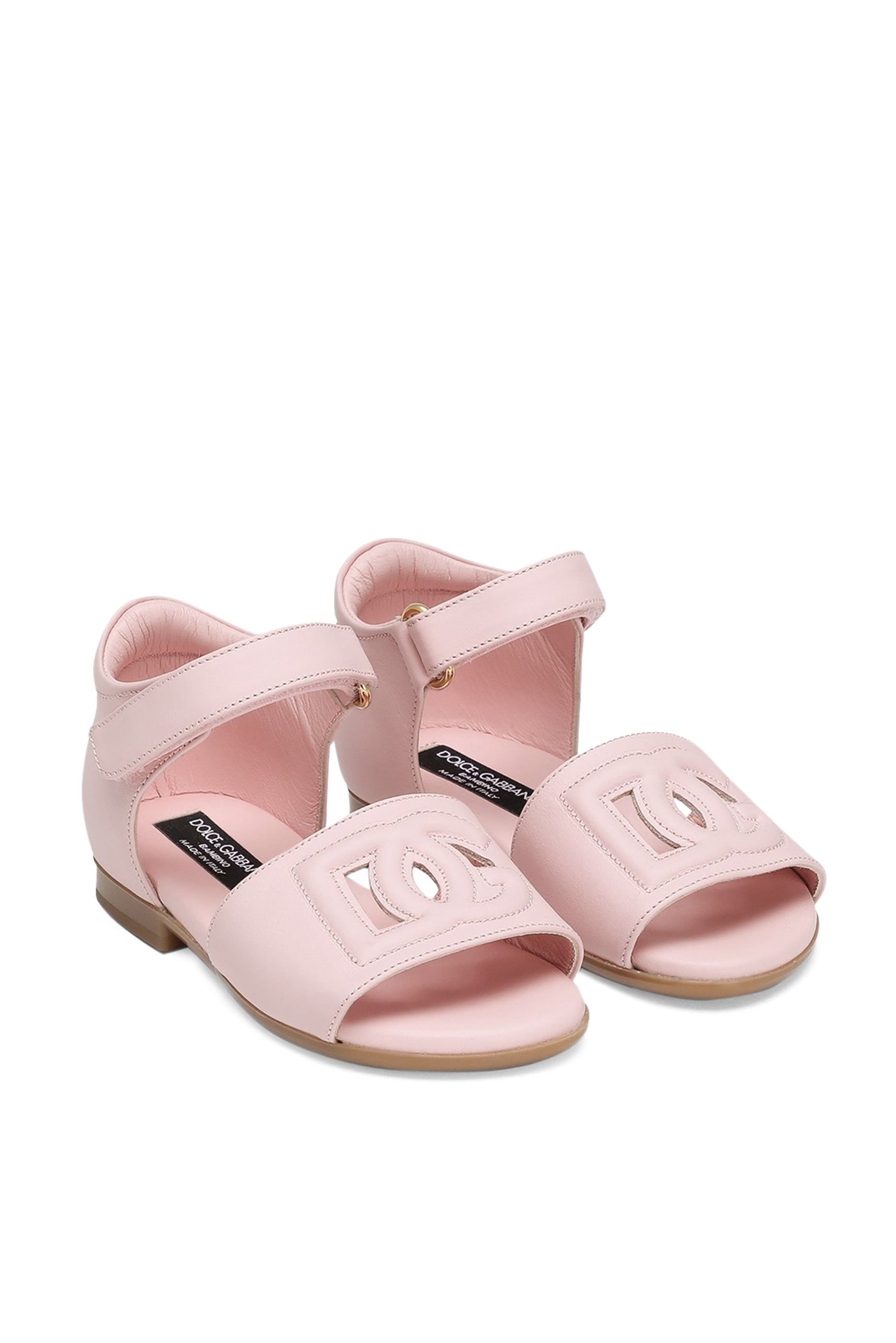 صندل بشعار الماركة جلد عجل للأطفال