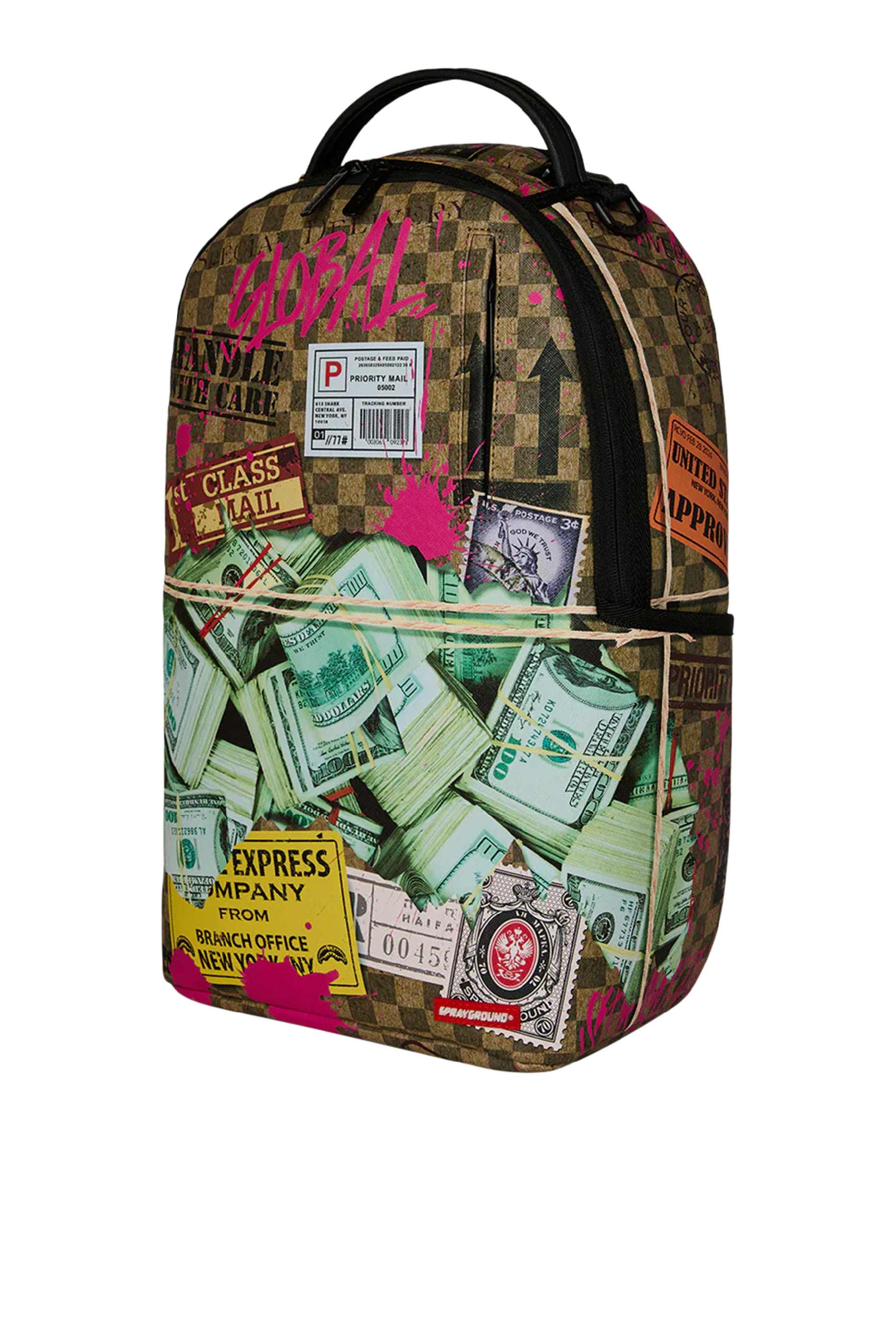 حقيبة ظهر مزينة بنقشة عبوة ممزقة للأطفال