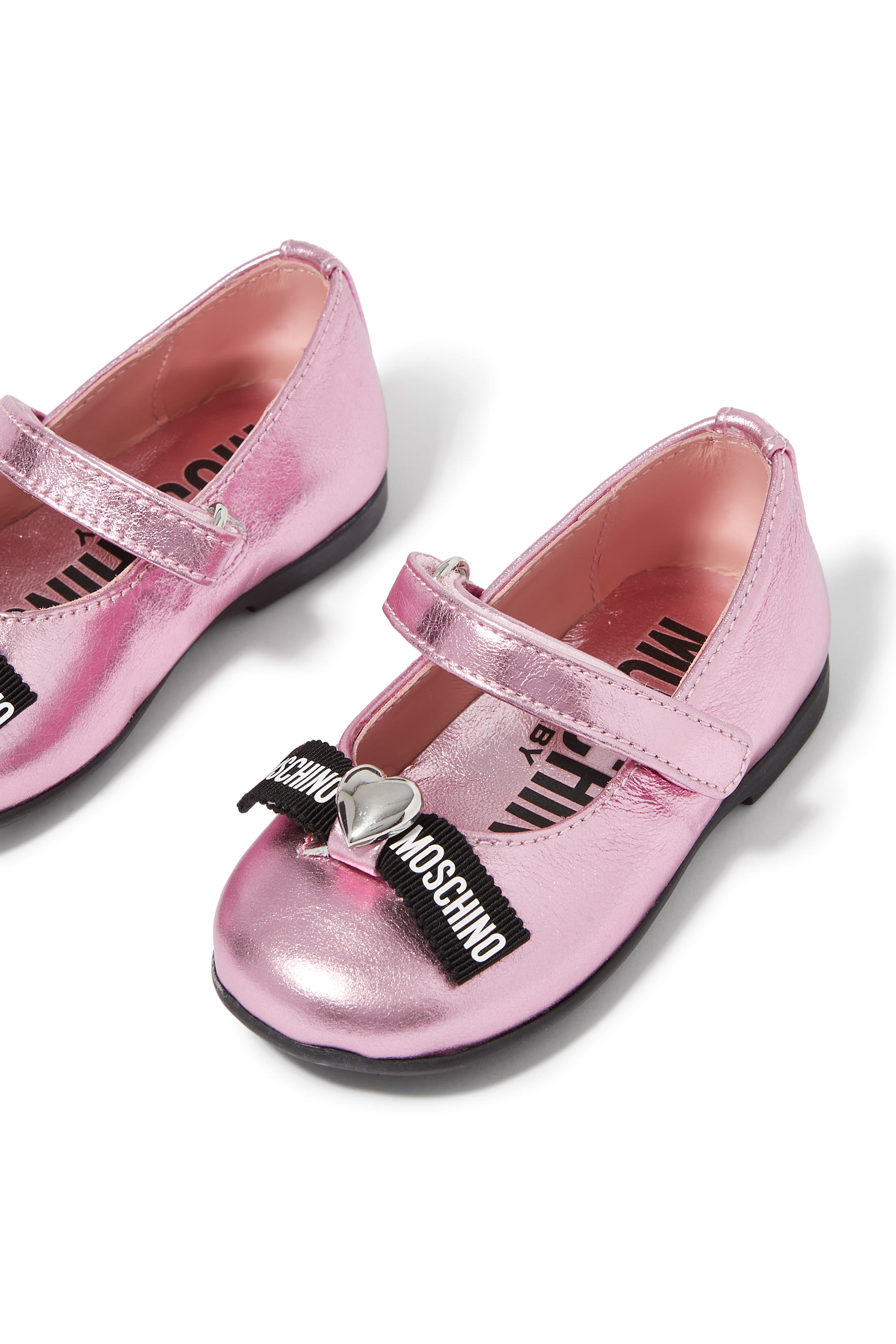 صندل بالرينا شعار الماركة جلد للأطفال