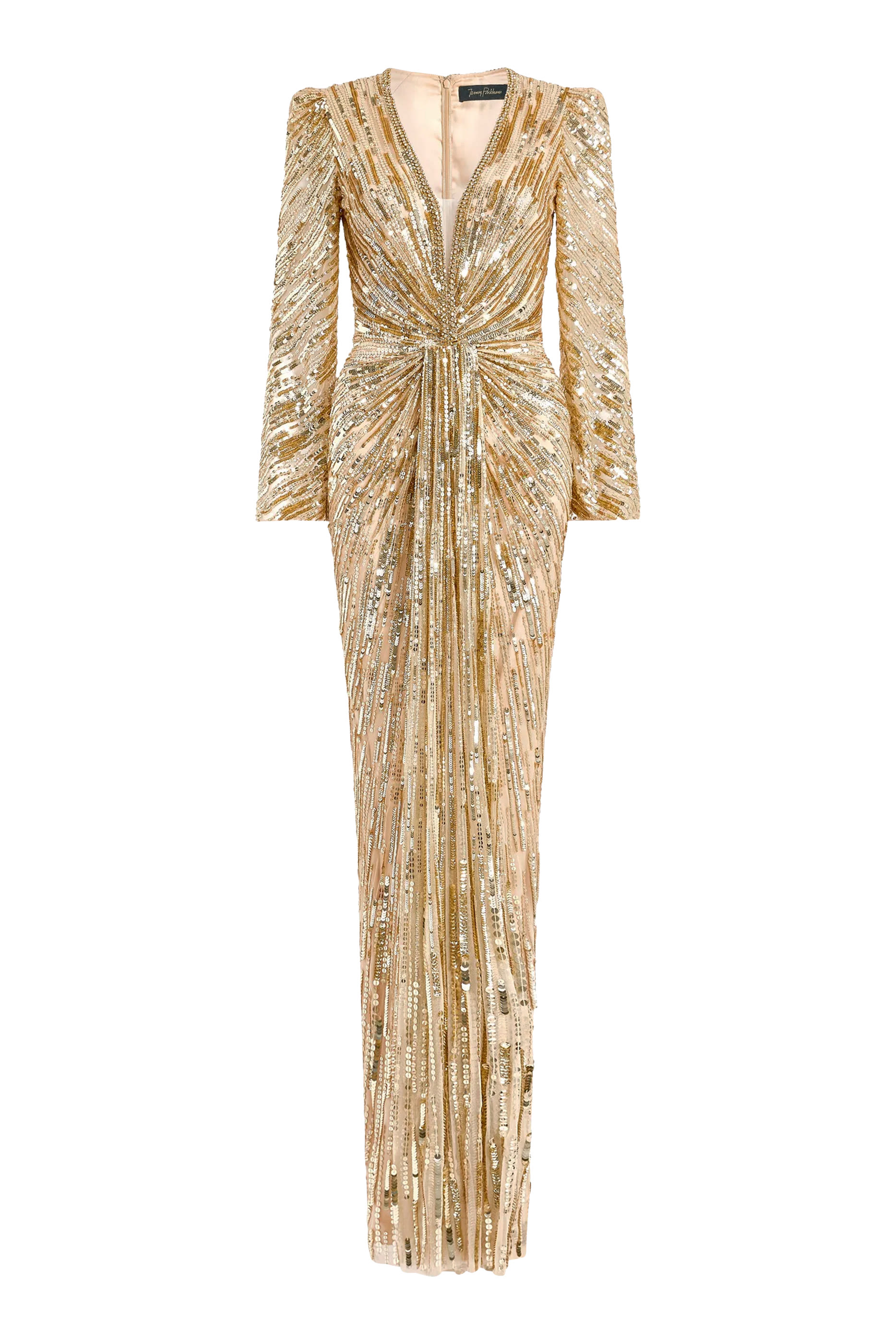 فستان سهرة بأكمام طويلة