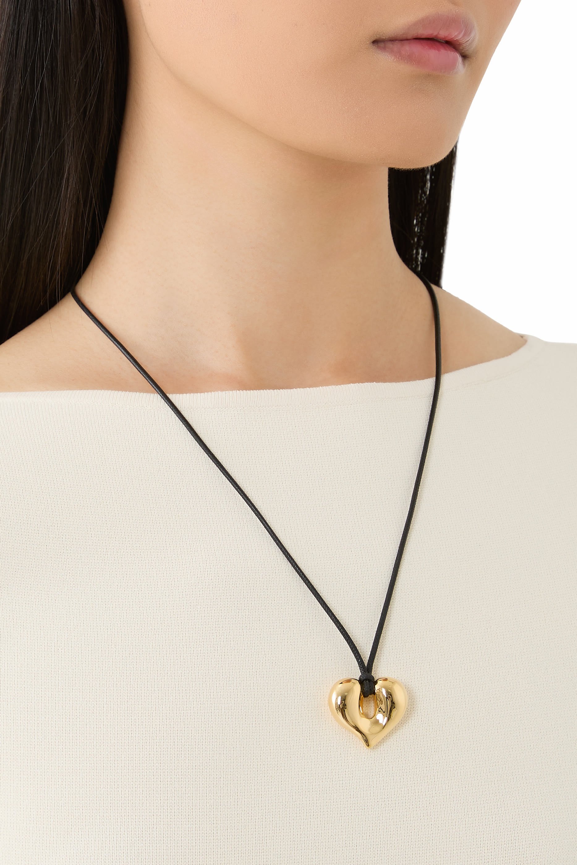 قلادة مولتن بدلاية بتصميم قلب، حبل ونحاس مطلي بذهب معاد تدويره عيار 18 قيراط 