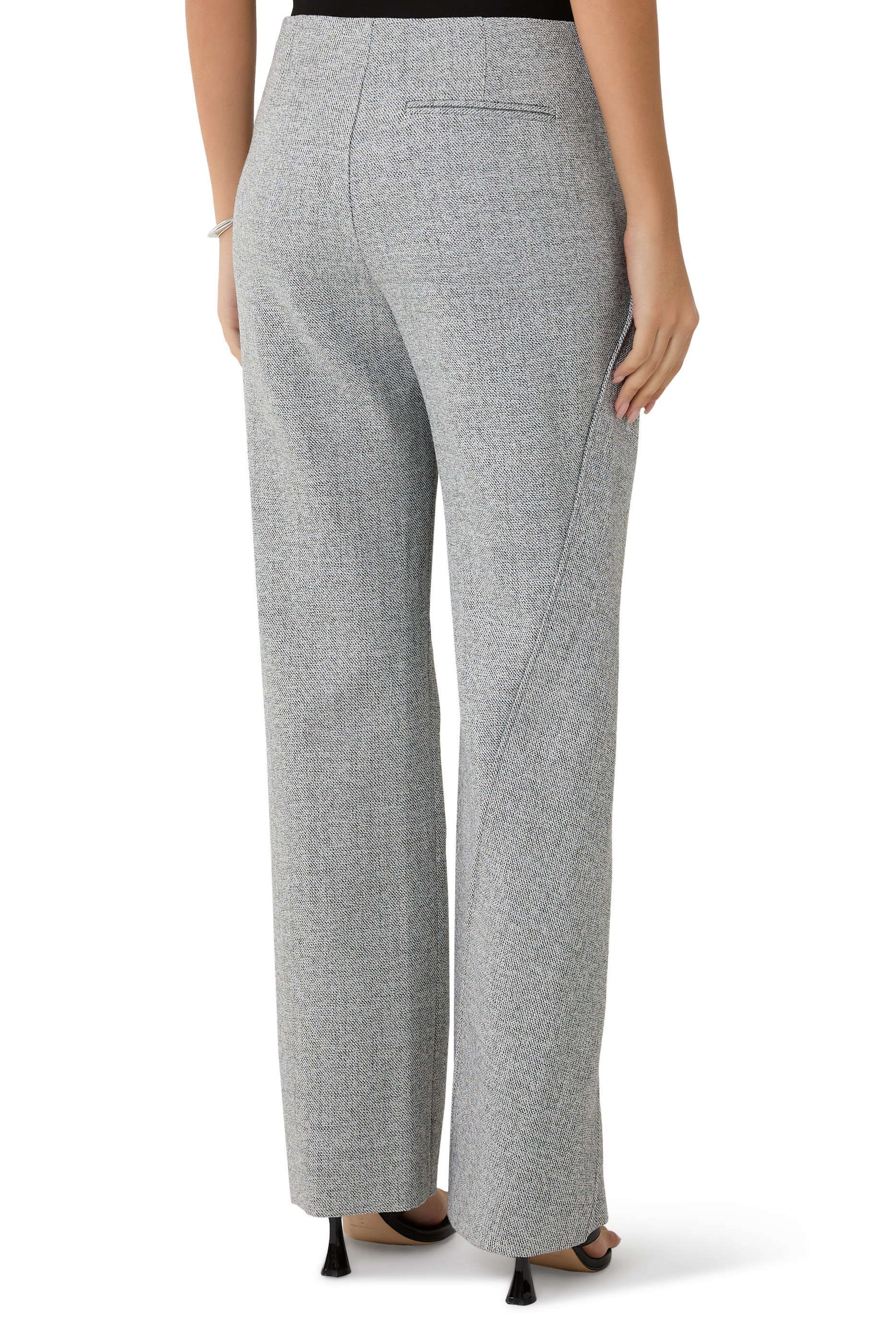 بنطال بجزء مائل صوف بارز الملمس