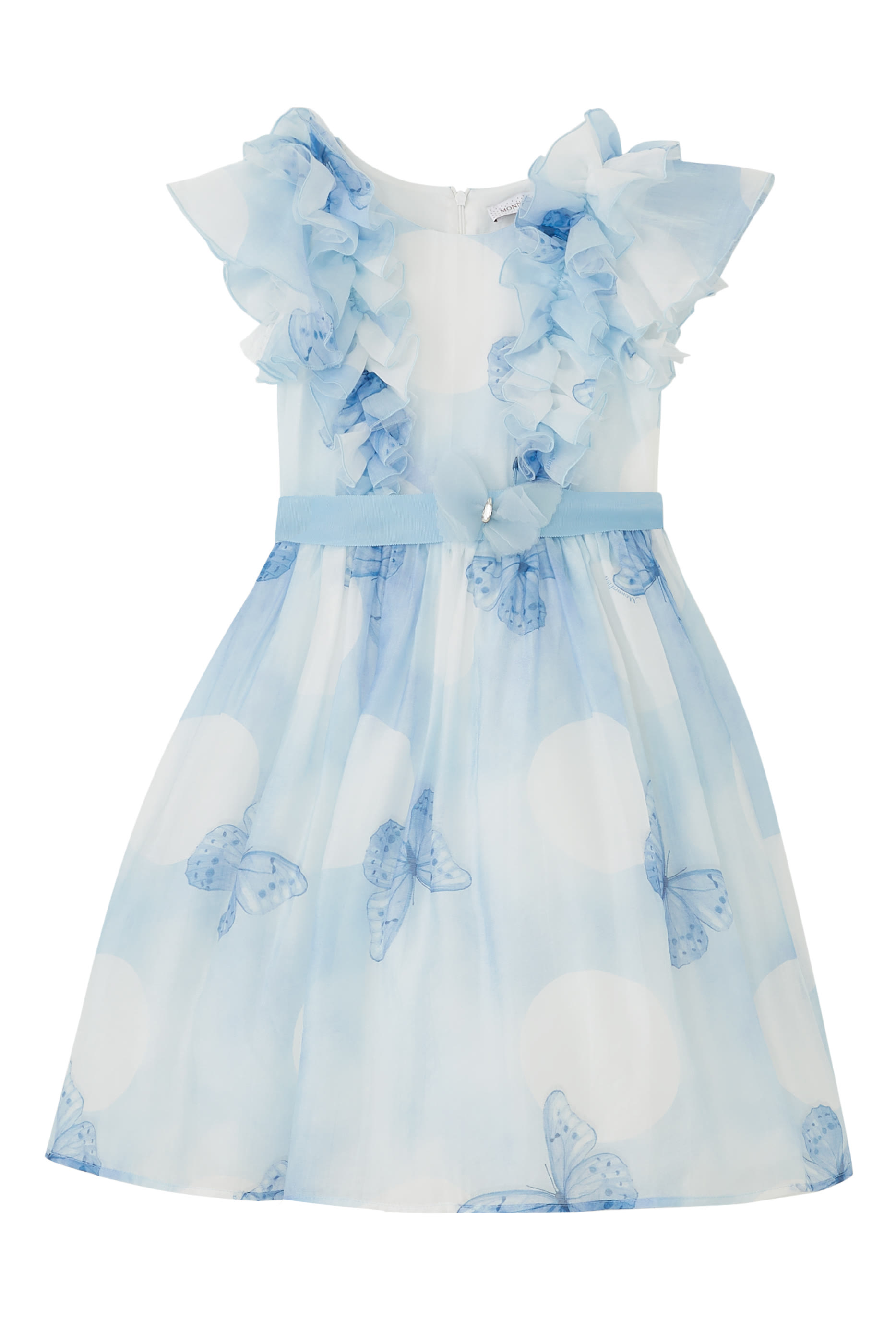 فستان طويل بنقشة فراشات أورجانزا للأطفال