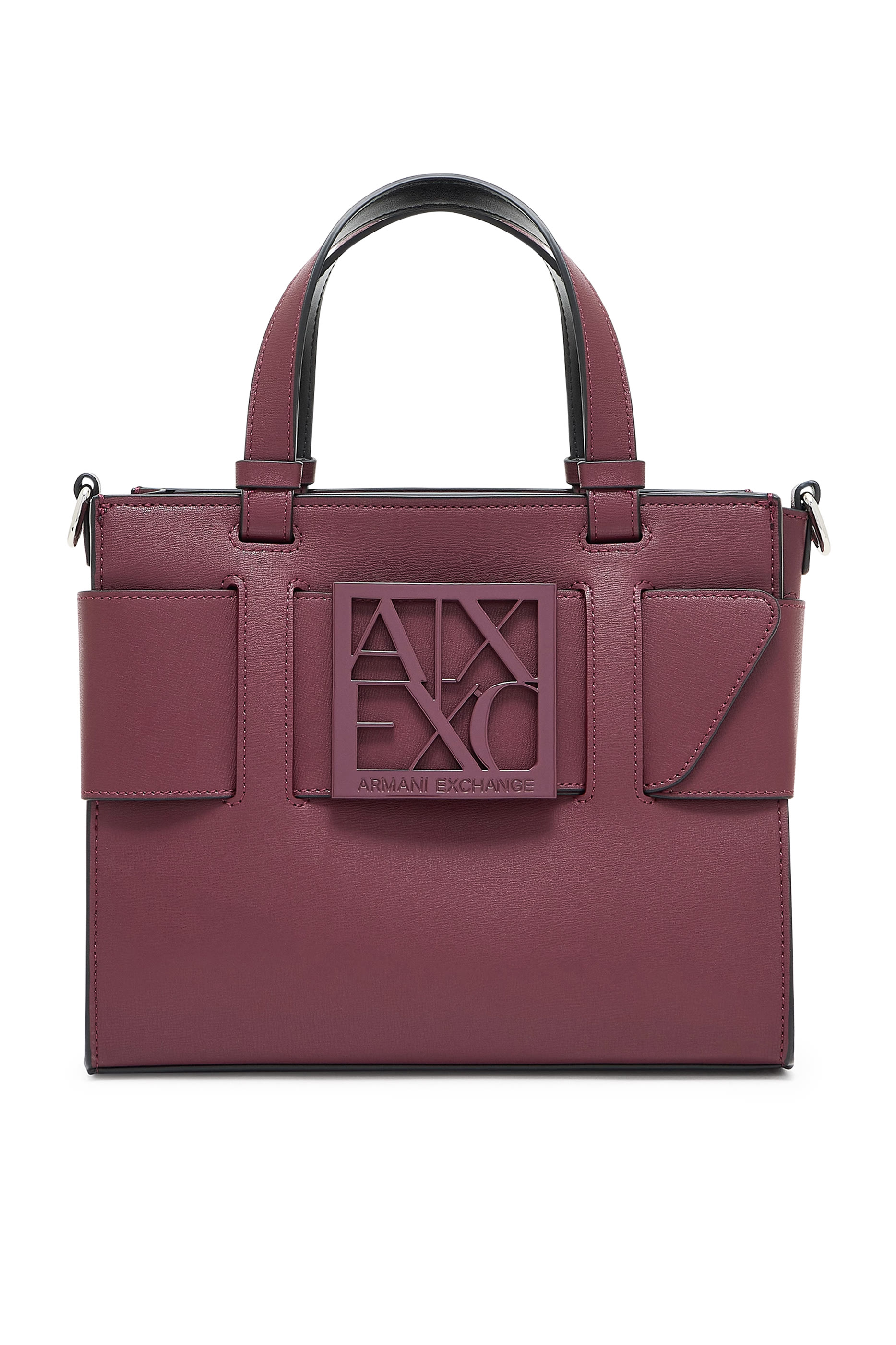 حقيبة يد كبيرة بحلية شعار الماركة