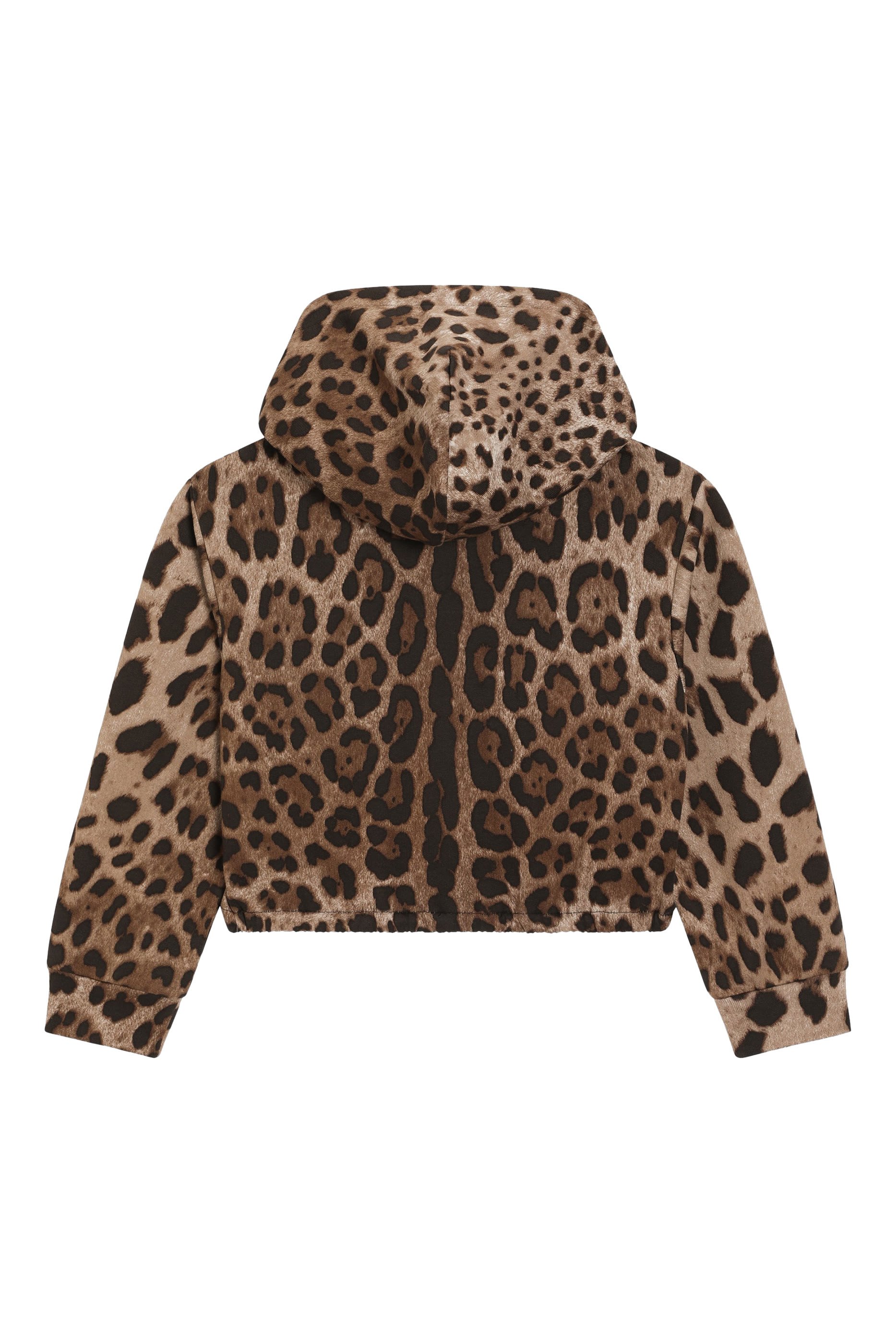 سويت شيرت بغطاء رأس بطبعة جلد نمر للأطفال