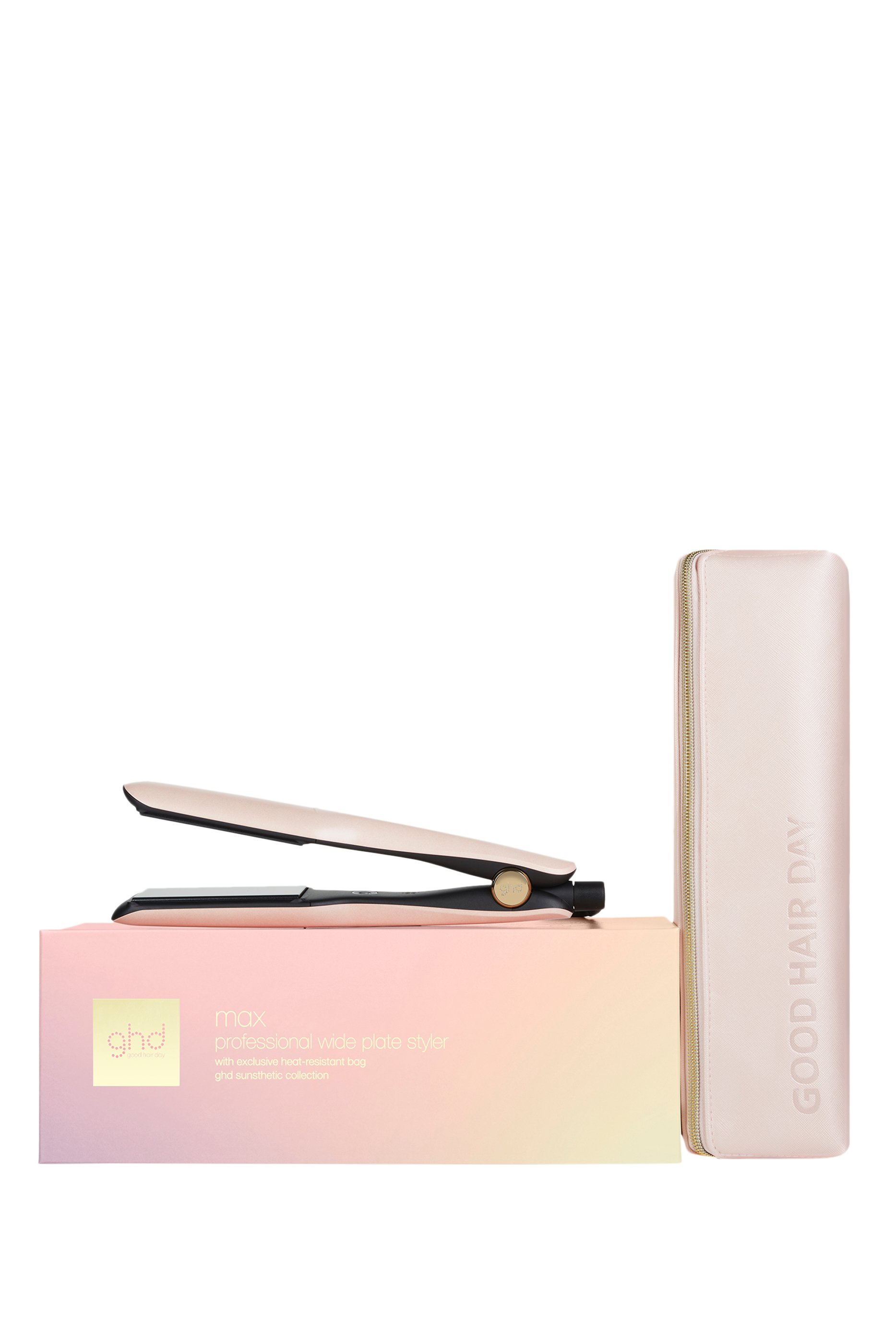 مكواة فرد الشعر ذهبي وردي