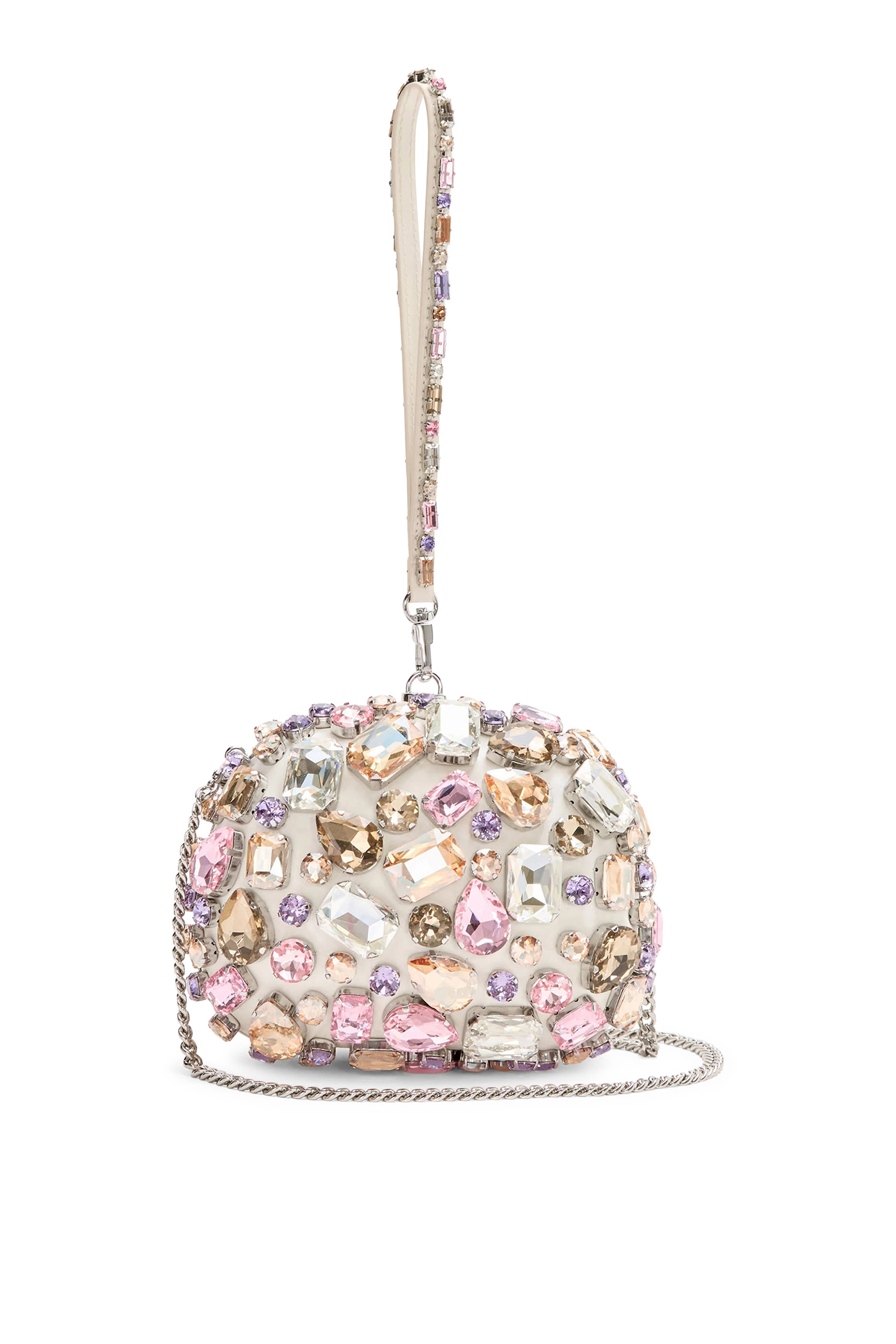 حقيبة كلاتش بيد علوية مرصعة بأحجار متعددة