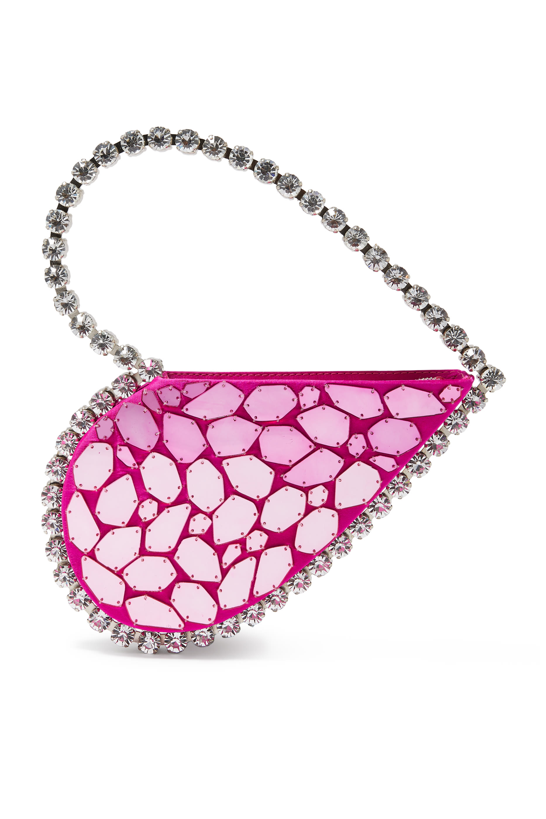 حقيبة لوف بتصميم قلب بيد علوية مرصعة بكريستال