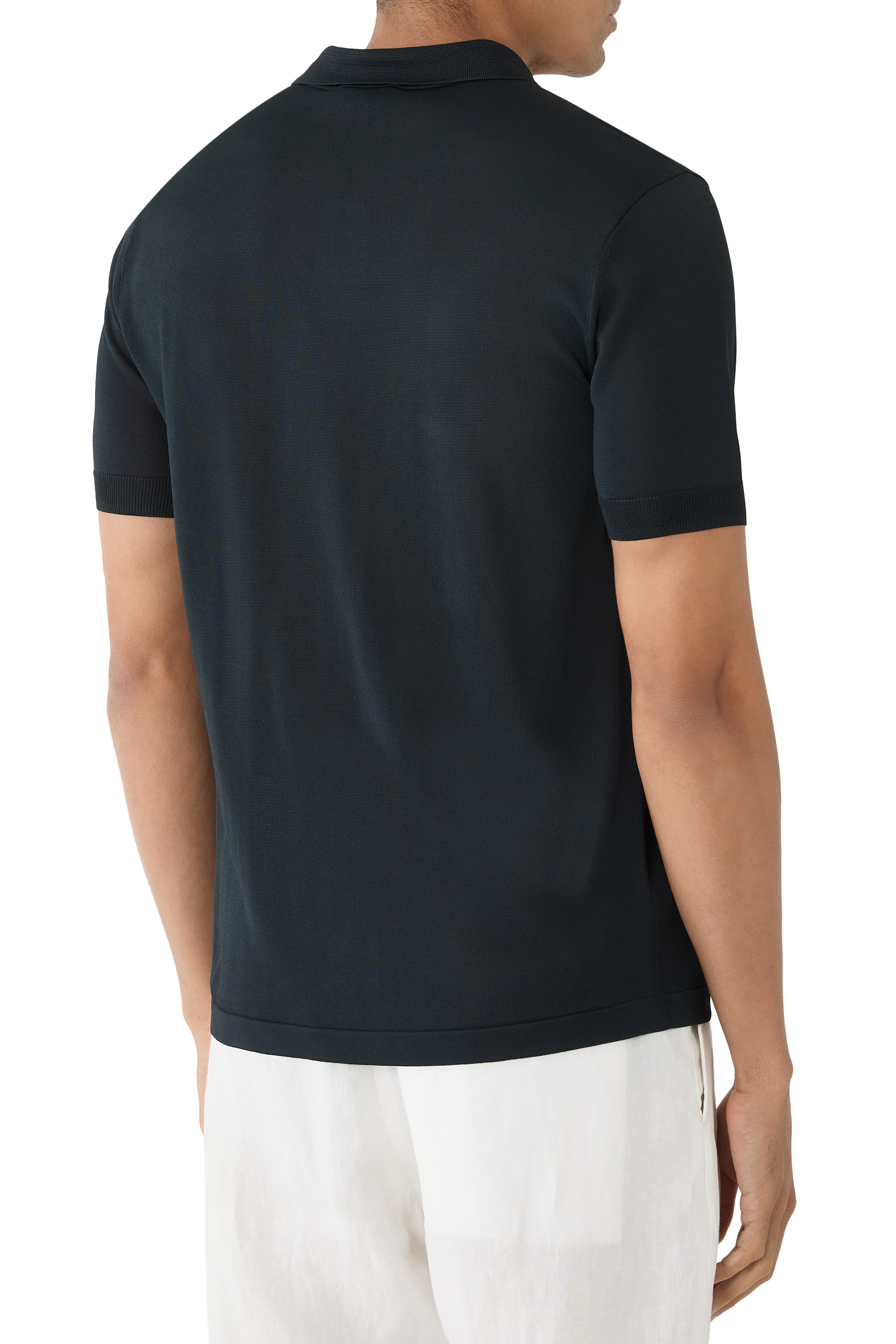 قميص بولو منسوج بشعار الماركة