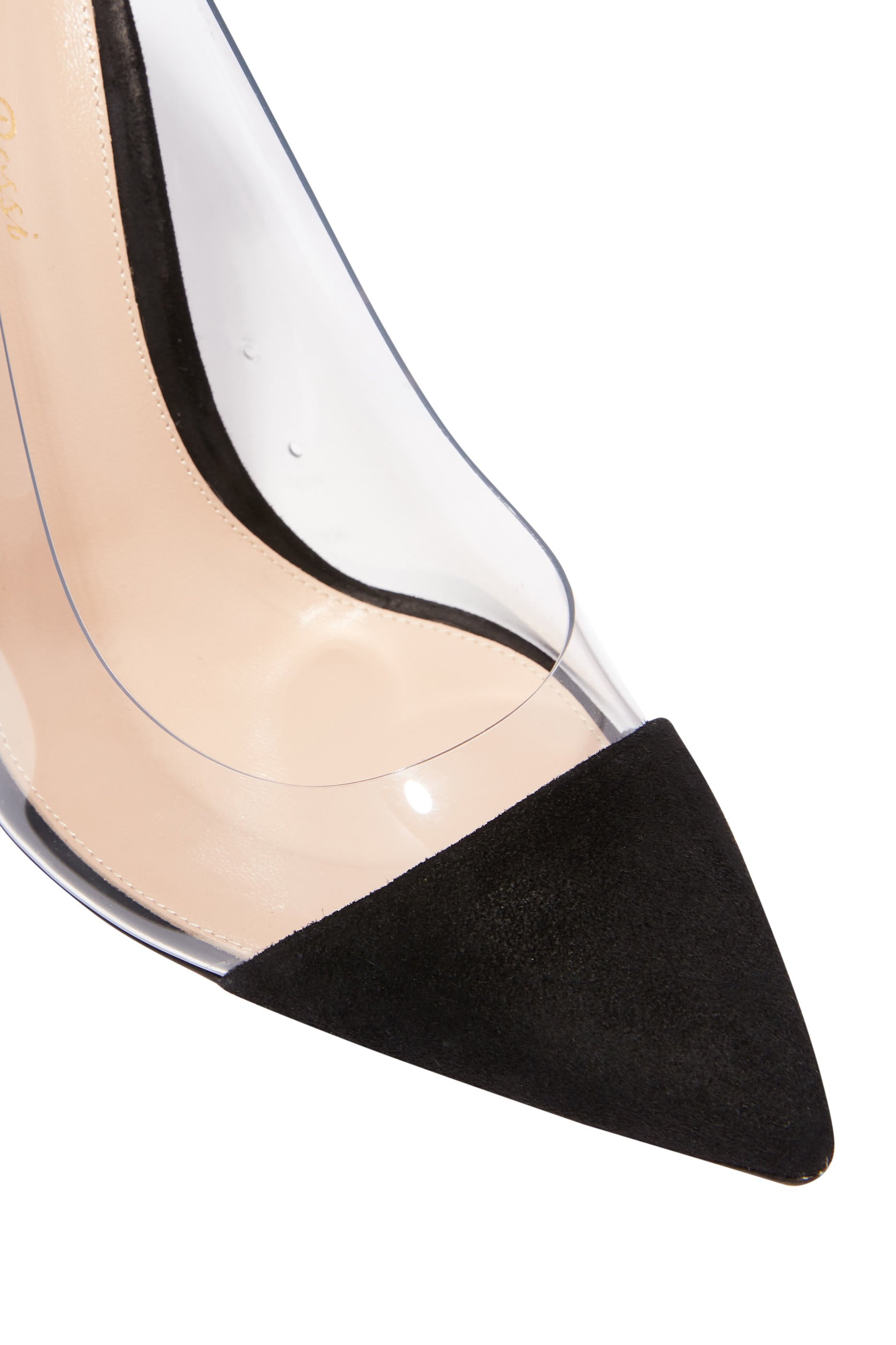 حذاء كلاسيك شمواه بأجزاء شفافة 100 مم