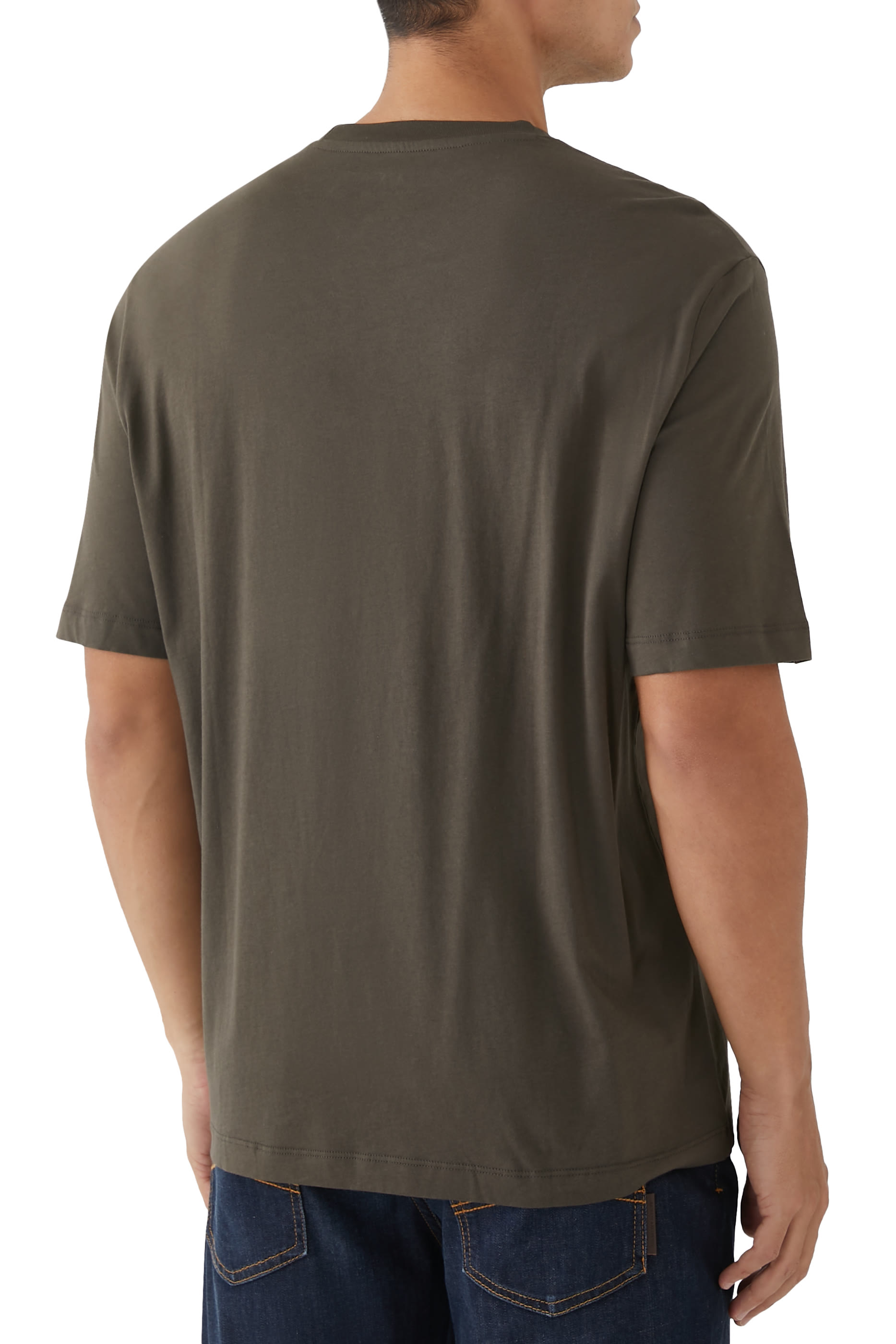 تيشيرت بنقشة شعار الماركة وشجر نخيل