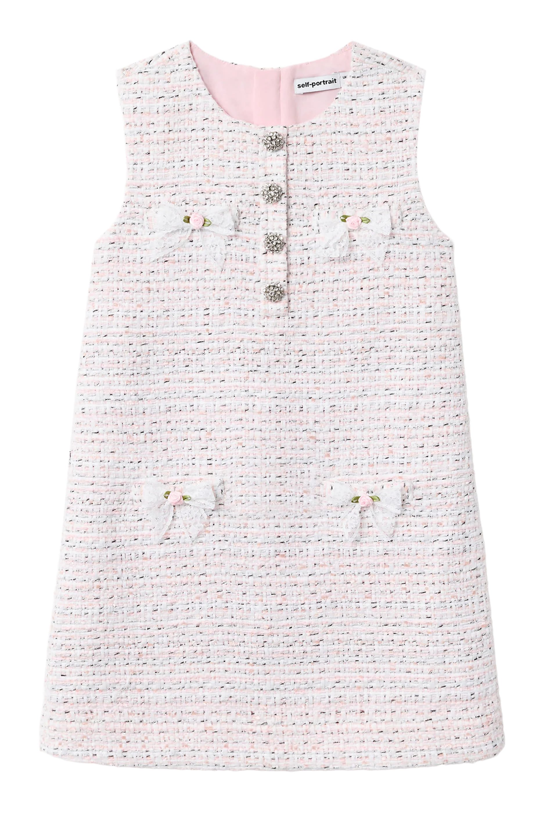 Kids Boucl&eacute; Lace Bow Dress