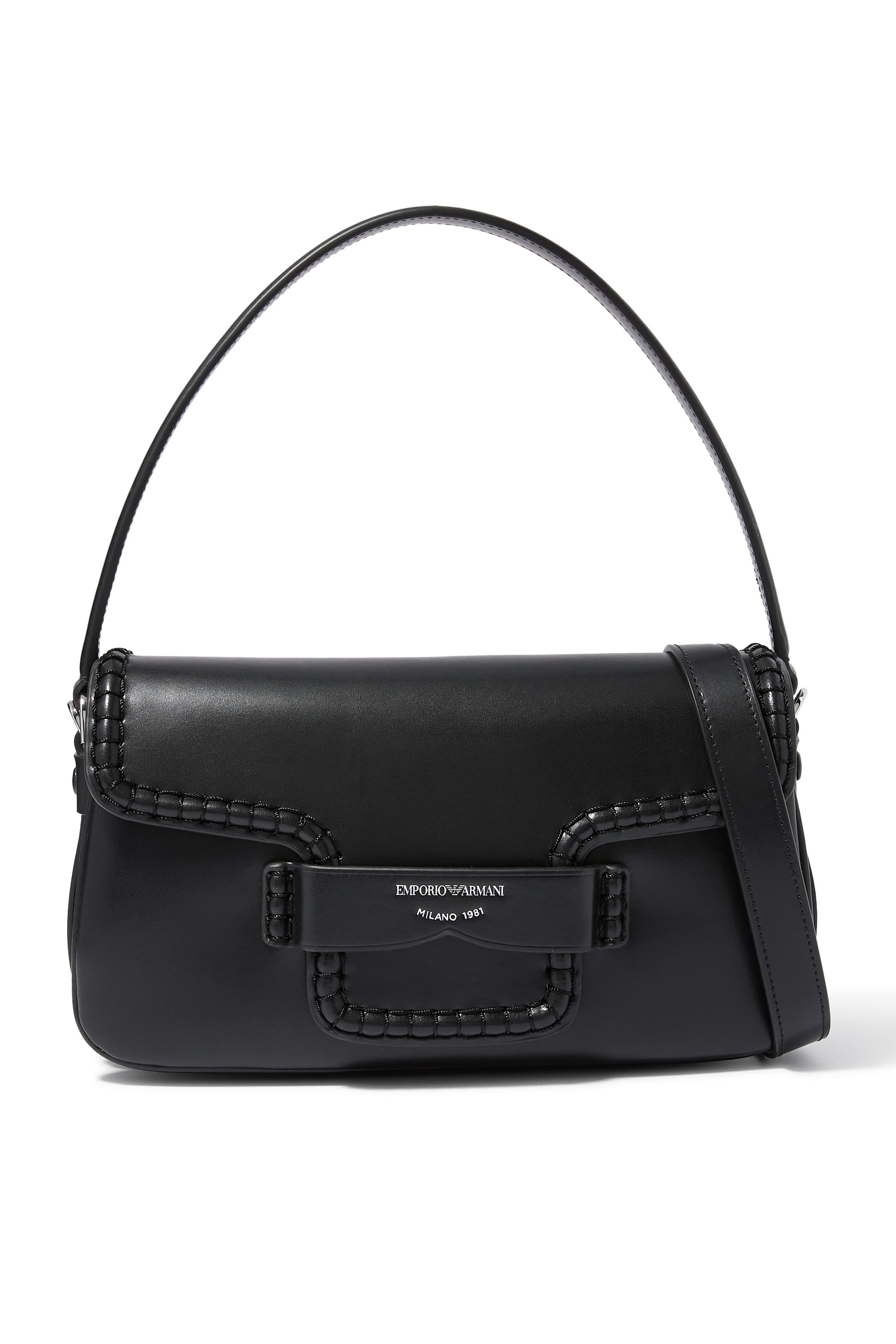 حقيبة كروس بودي بخياطة بارزة في الأمام ونقشة الضفيرة