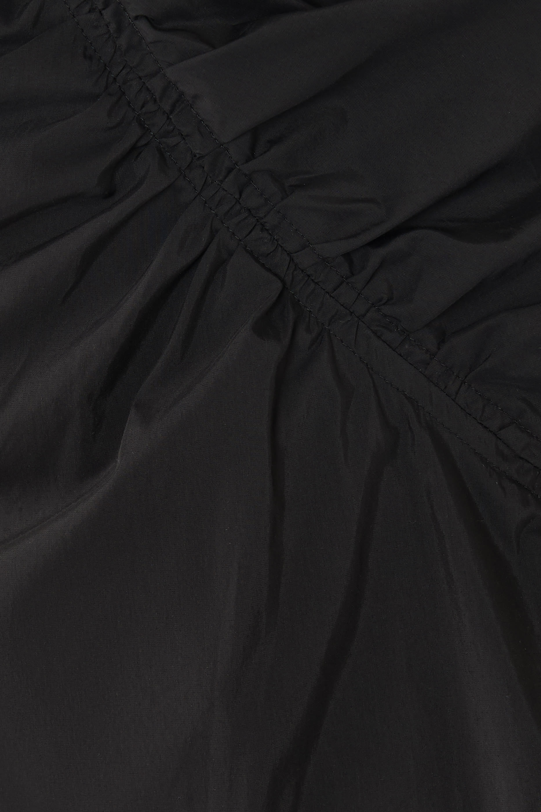 فستان متوسط الطول بتصميم غير متماثل مزموم مزيج قطن 