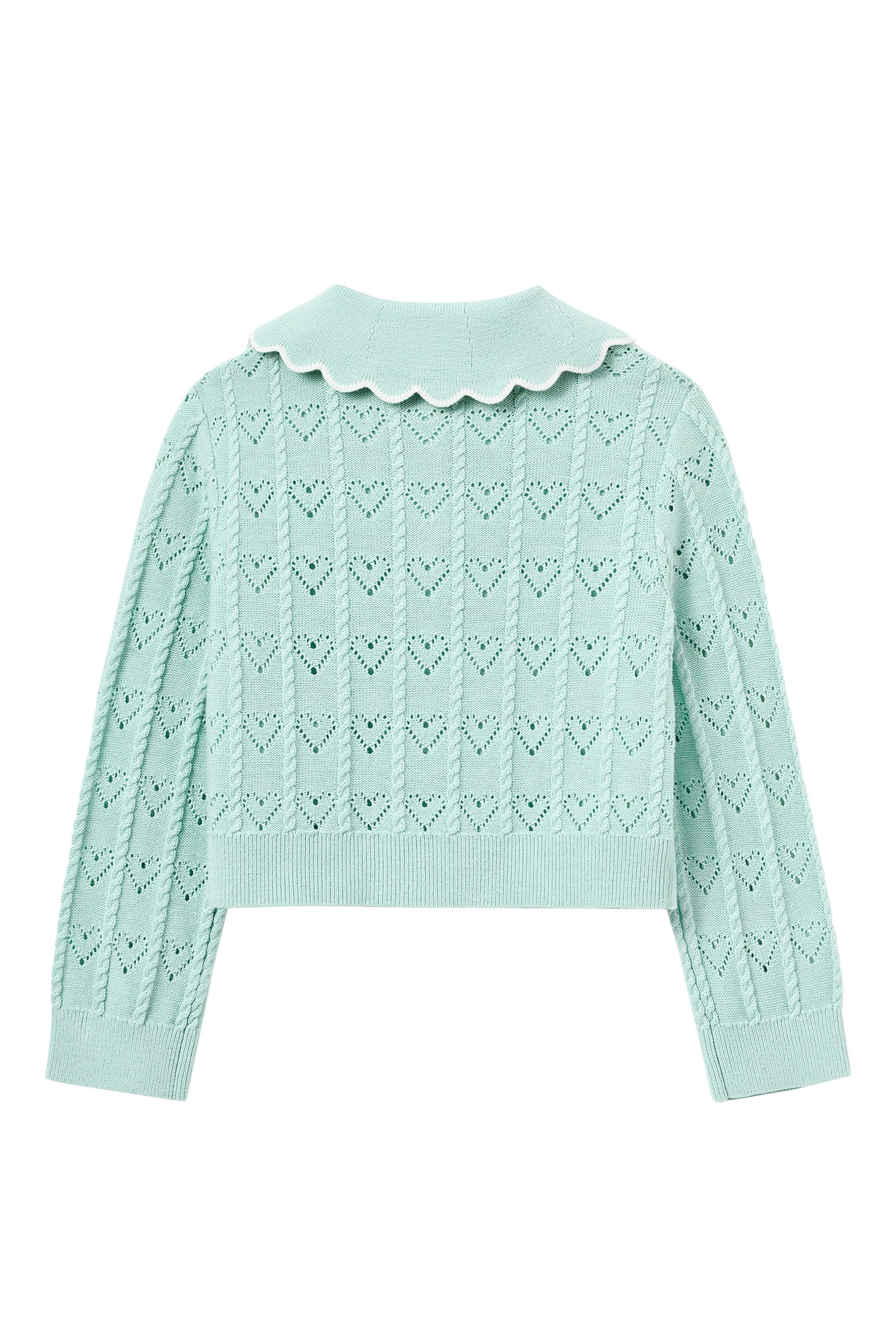 كارديغان منسوج بتطريزات قلب للأطفال