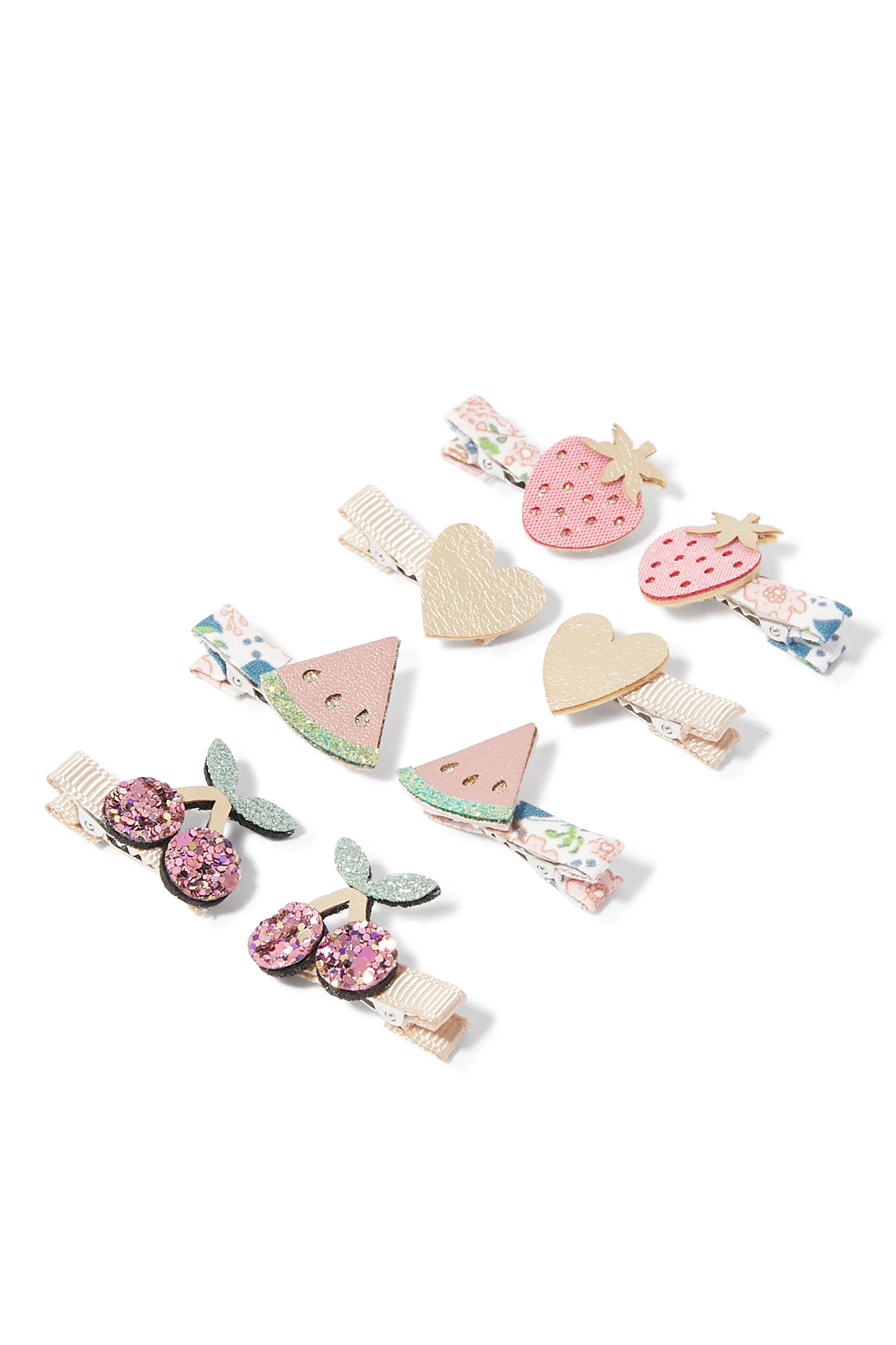 مجموعة مشابك شعر صغيرة مزينة بفواكه للأطفال