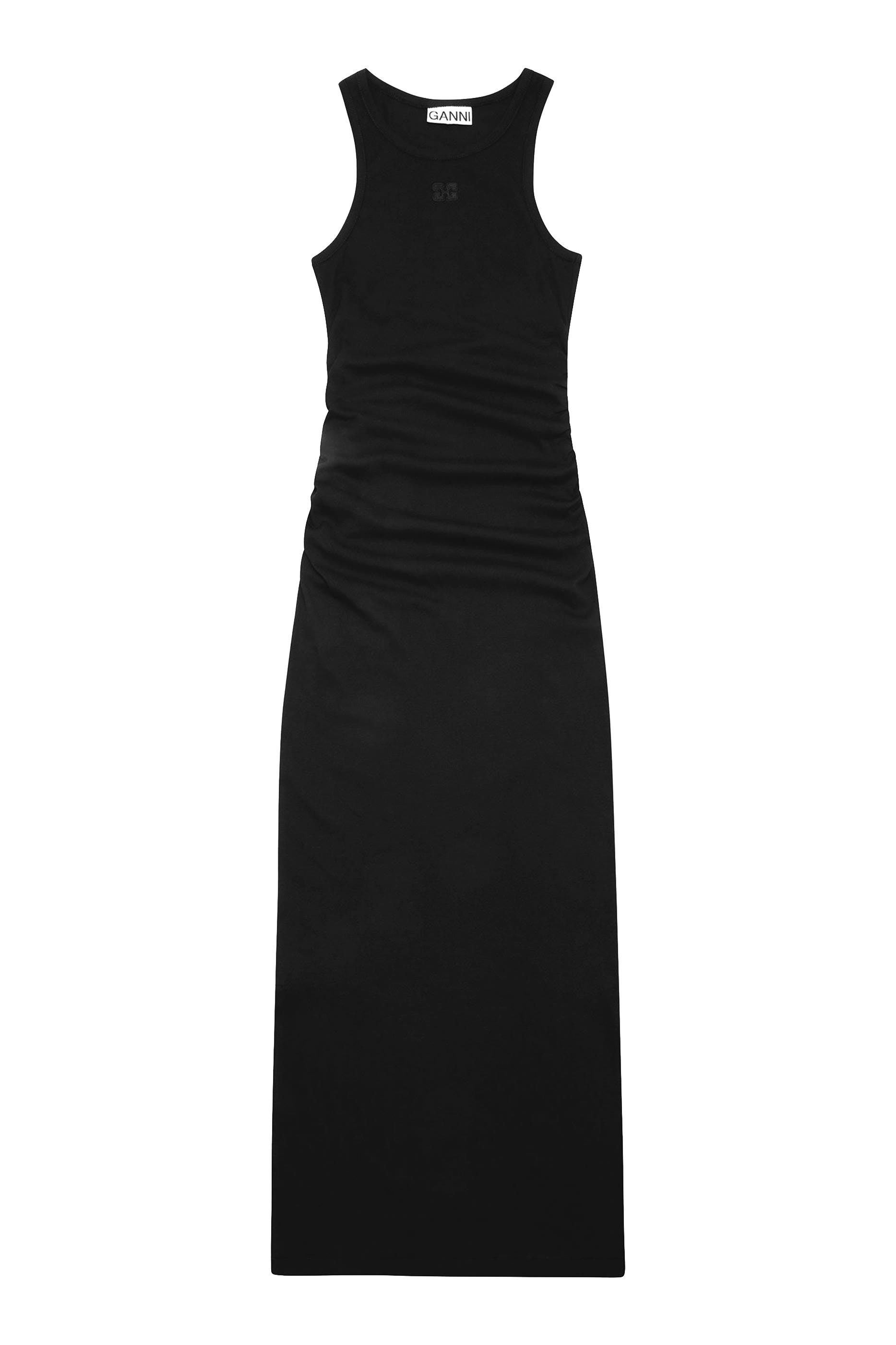 فستان طويل بنسيج مضلع وجزء علوي بتصميم بلوزة بلا أكمام قطن ناعم